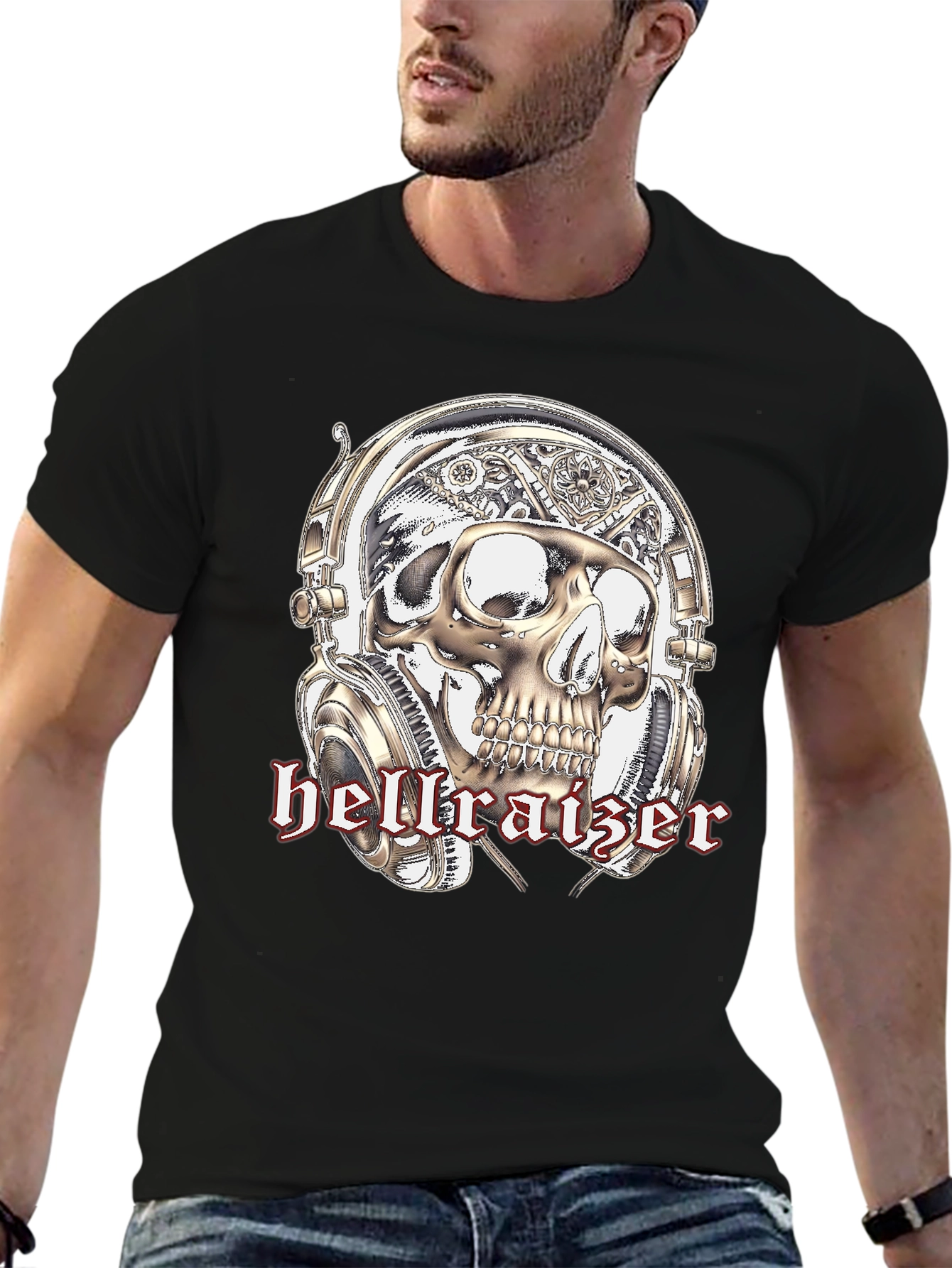 Hellraiser Skull Graphic Tee - Steampunk Style T-Shirt
