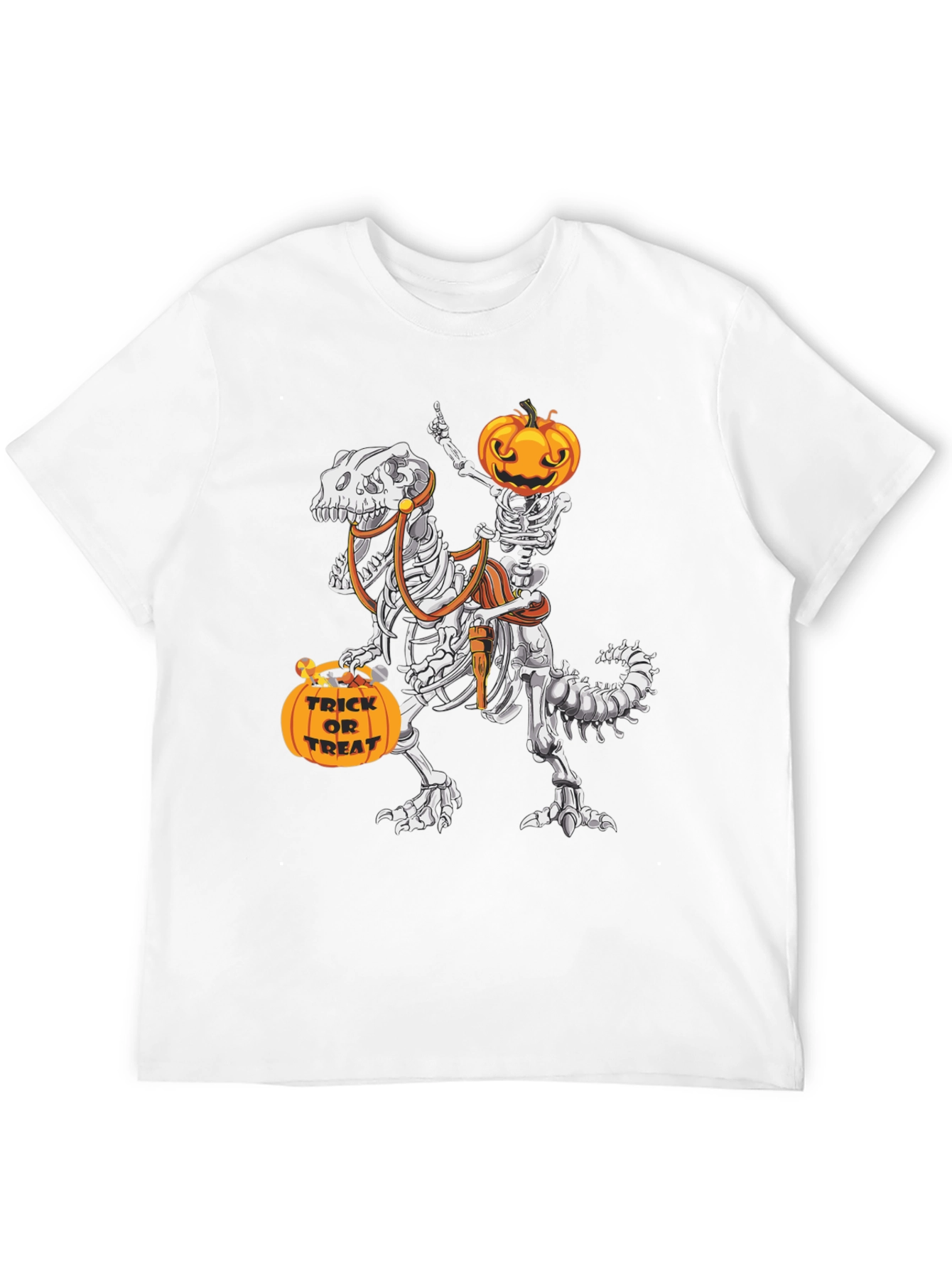 Halloween Skeleton Dinosaur Rider T-Shirt