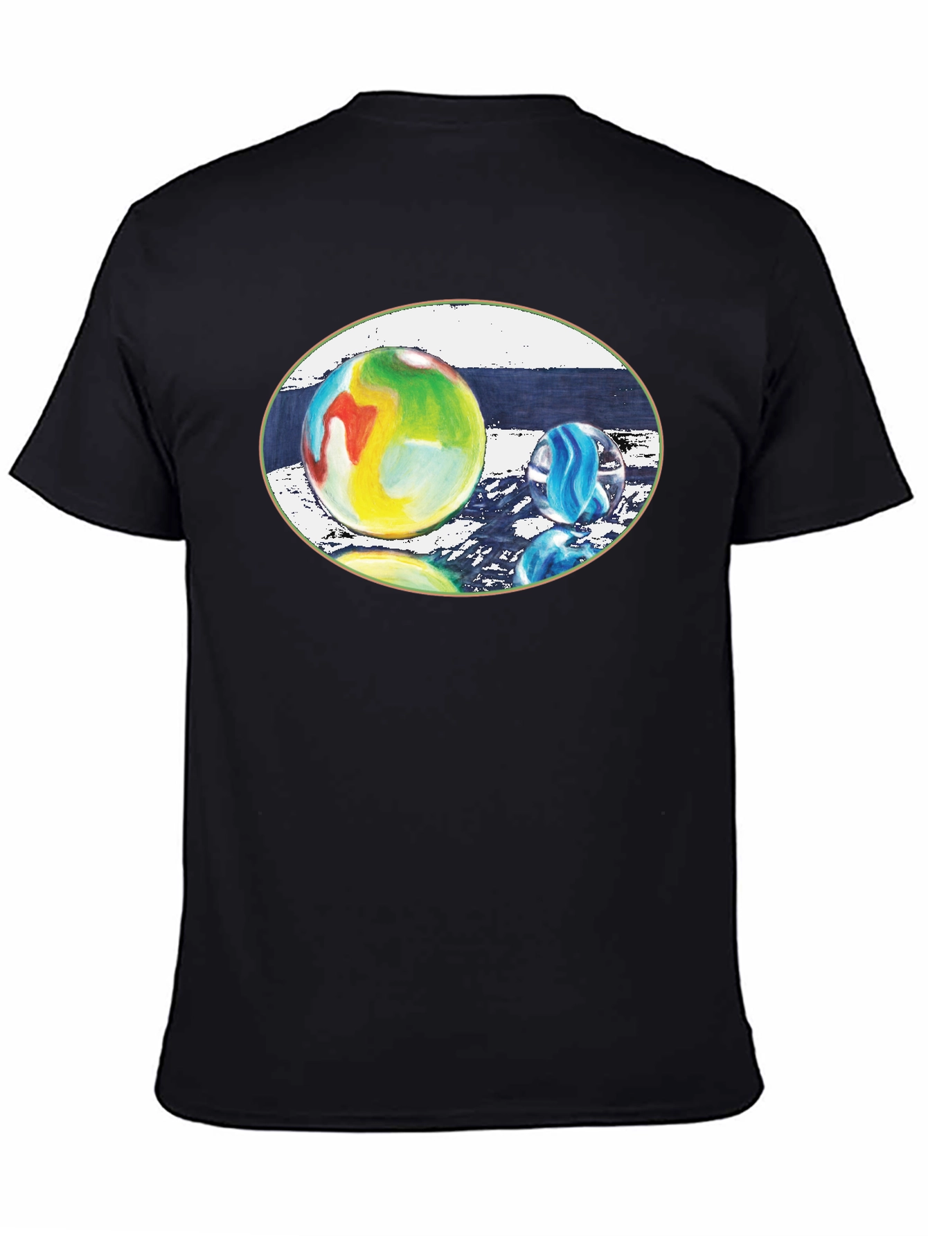 Artistic Marbles Graphic T-Shirt - Black