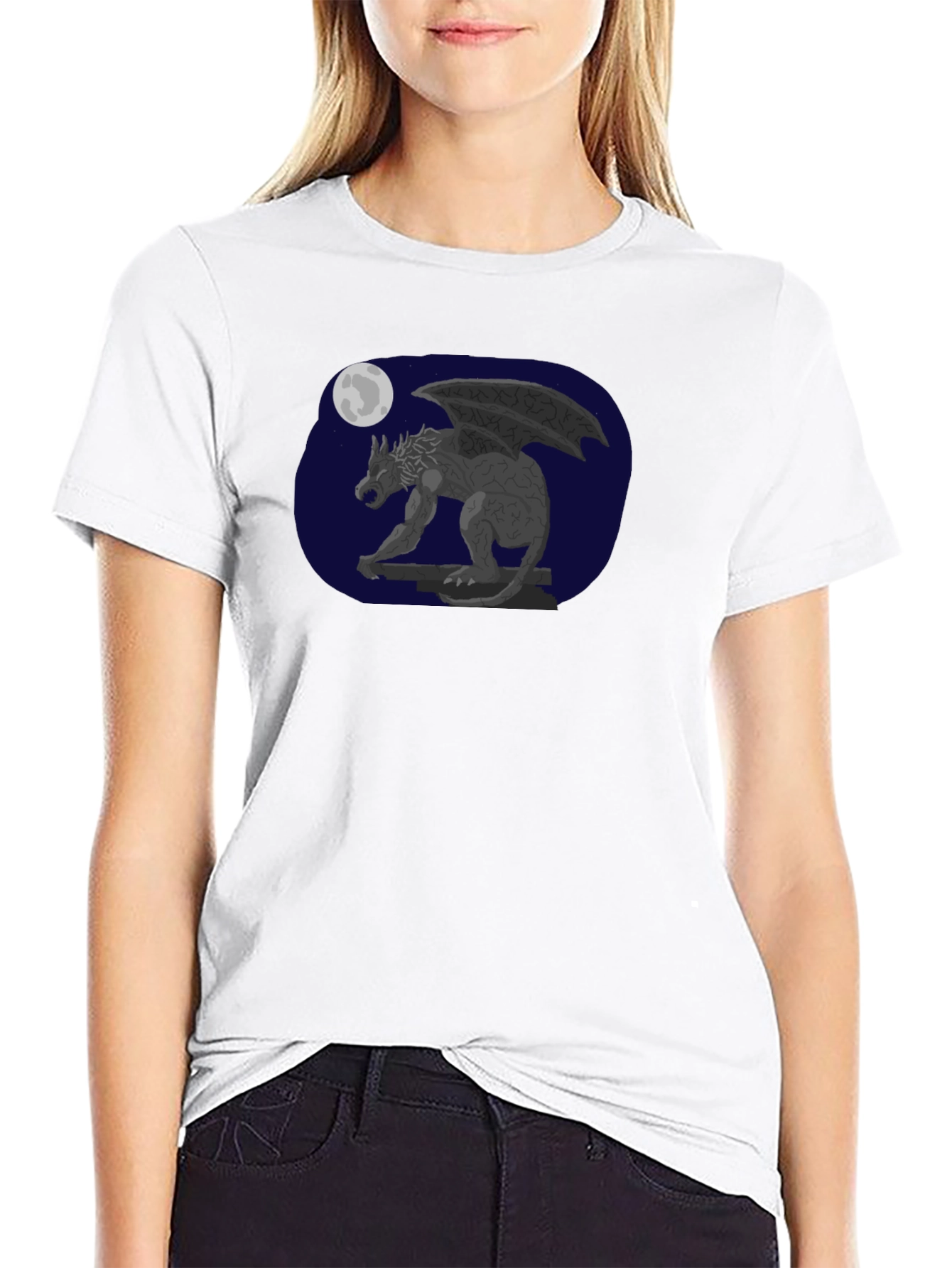 Gargoyle Moon Graphic Tee - Black T-Shirt
