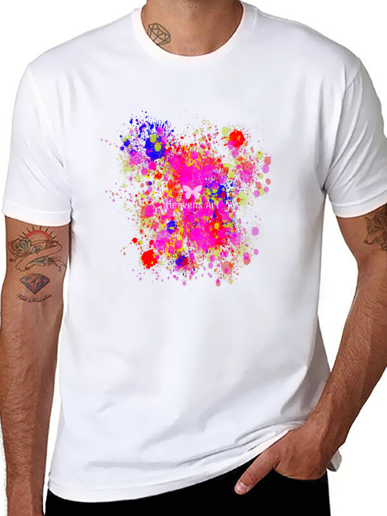 Abstract Butterfly Art Black T-Shirt