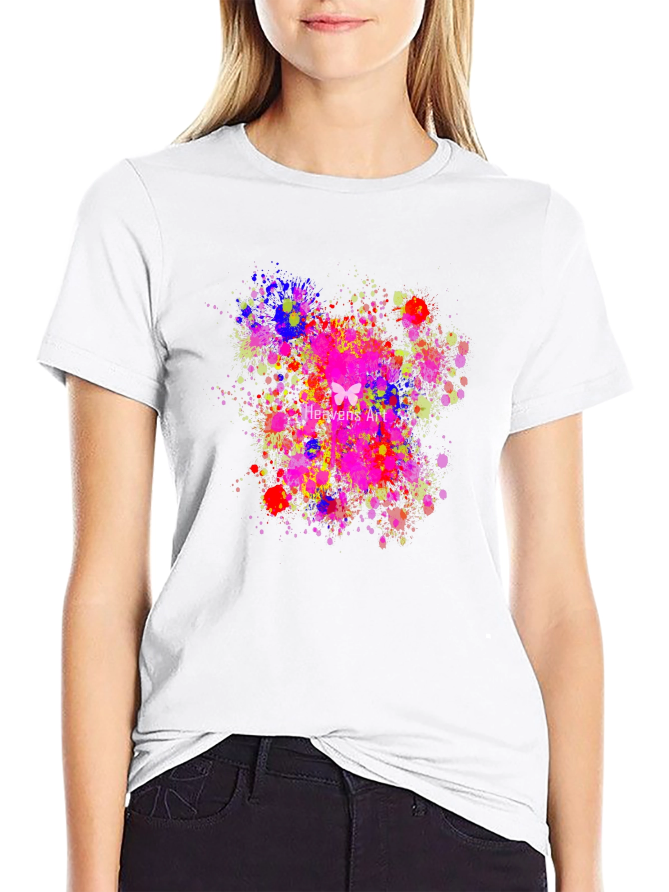 Abstract Butterfly Art Black T-Shirt