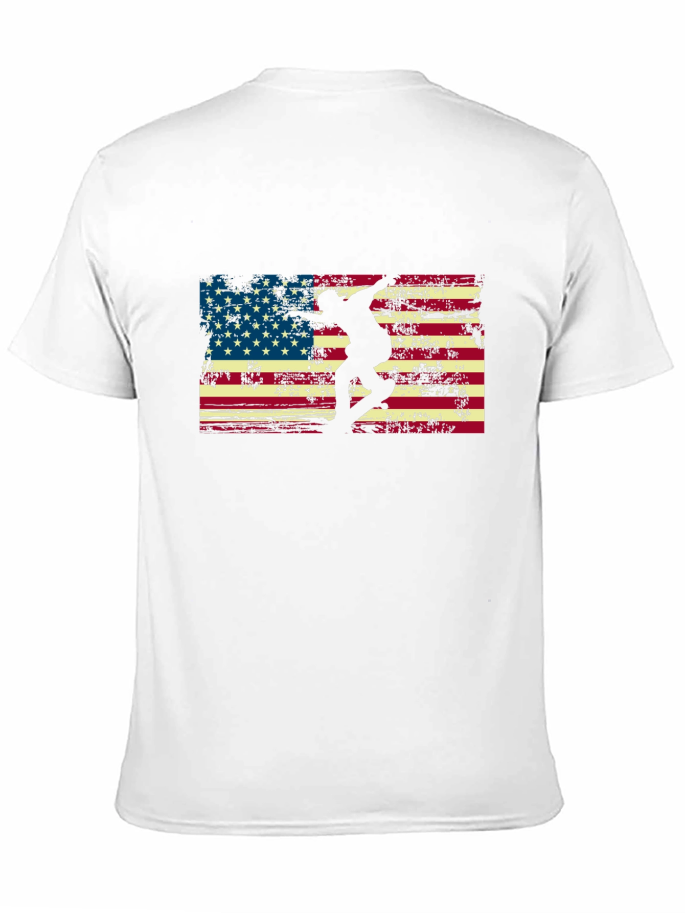 American Flag Skateboarder Black T-Shirt
