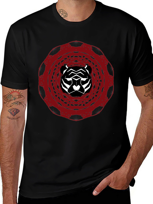 Abstract Tiger Graphic Tee - Black