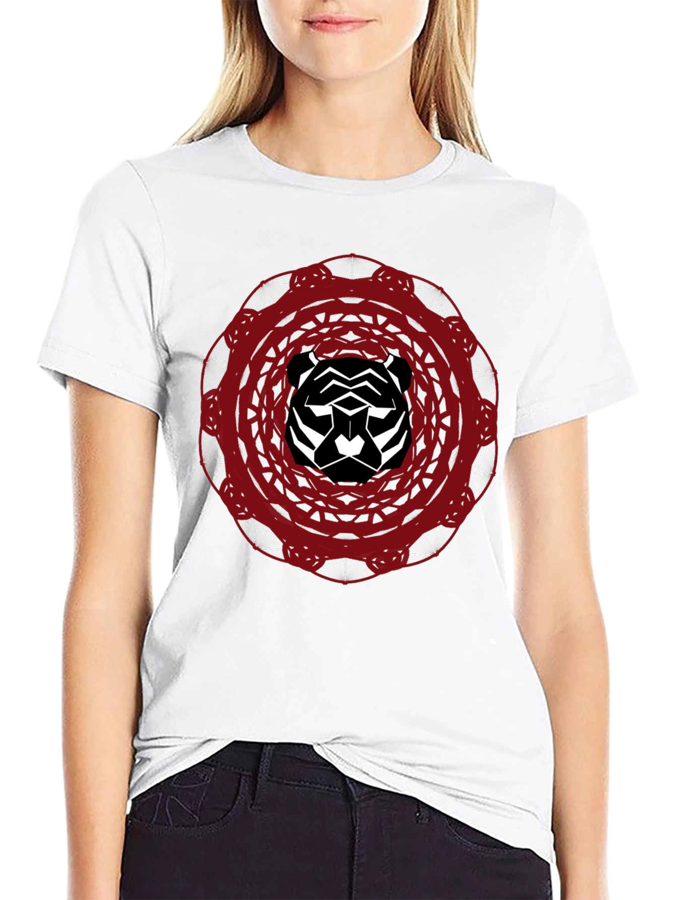 Abstract Tiger Graphic Tee - Black