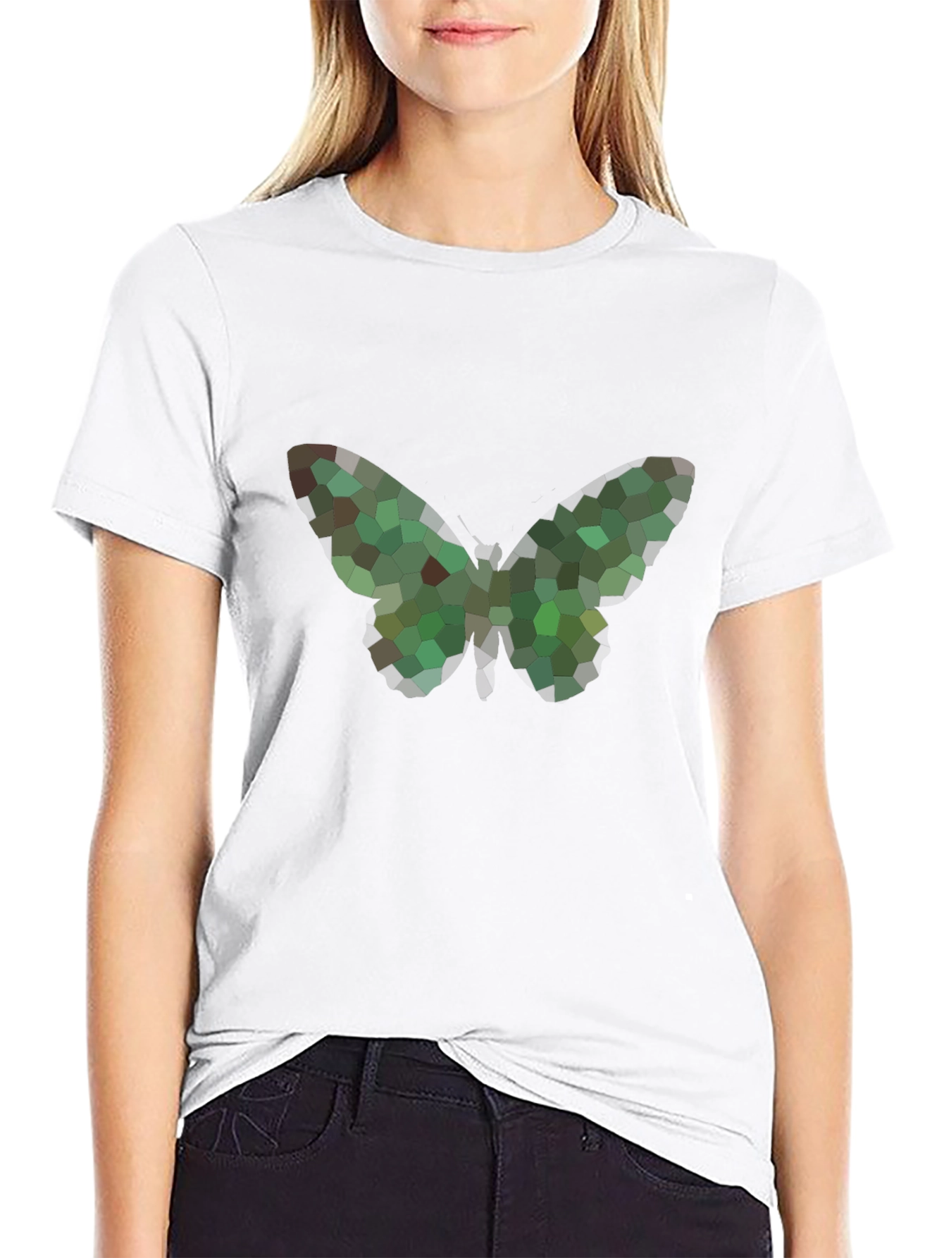 Geometric Butterfly Tee - Modern Graphic Print