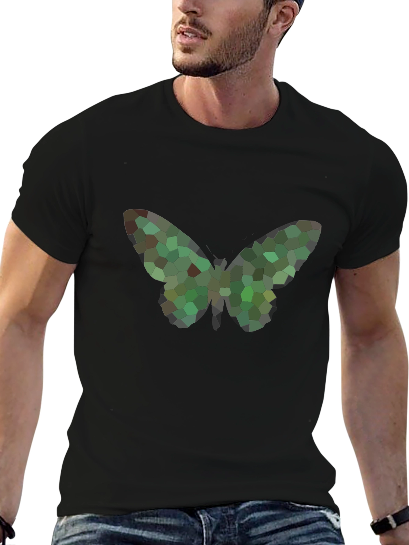 Geometric Butterfly Tee - Modern Graphic Print