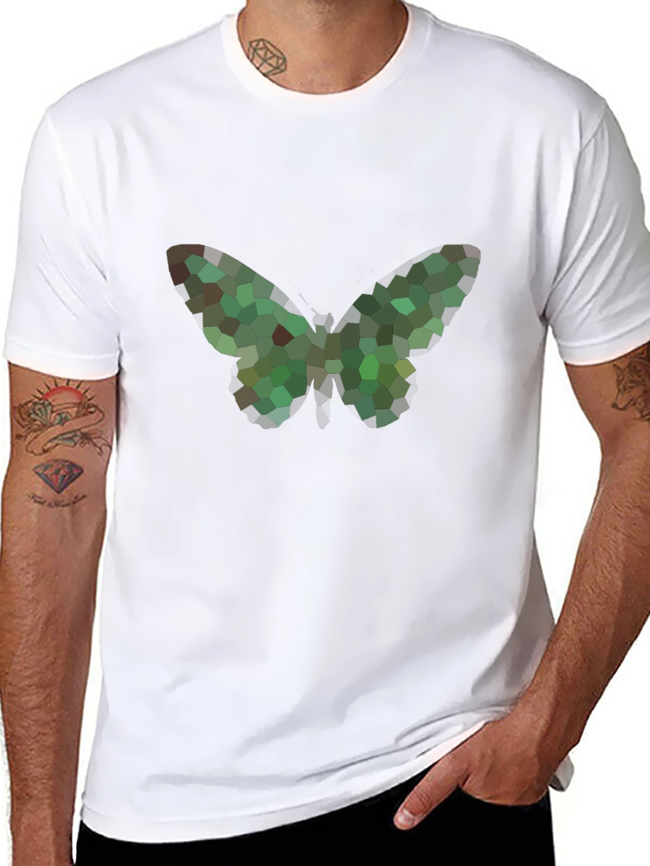 Geometric Butterfly Tee - Modern Graphic Print