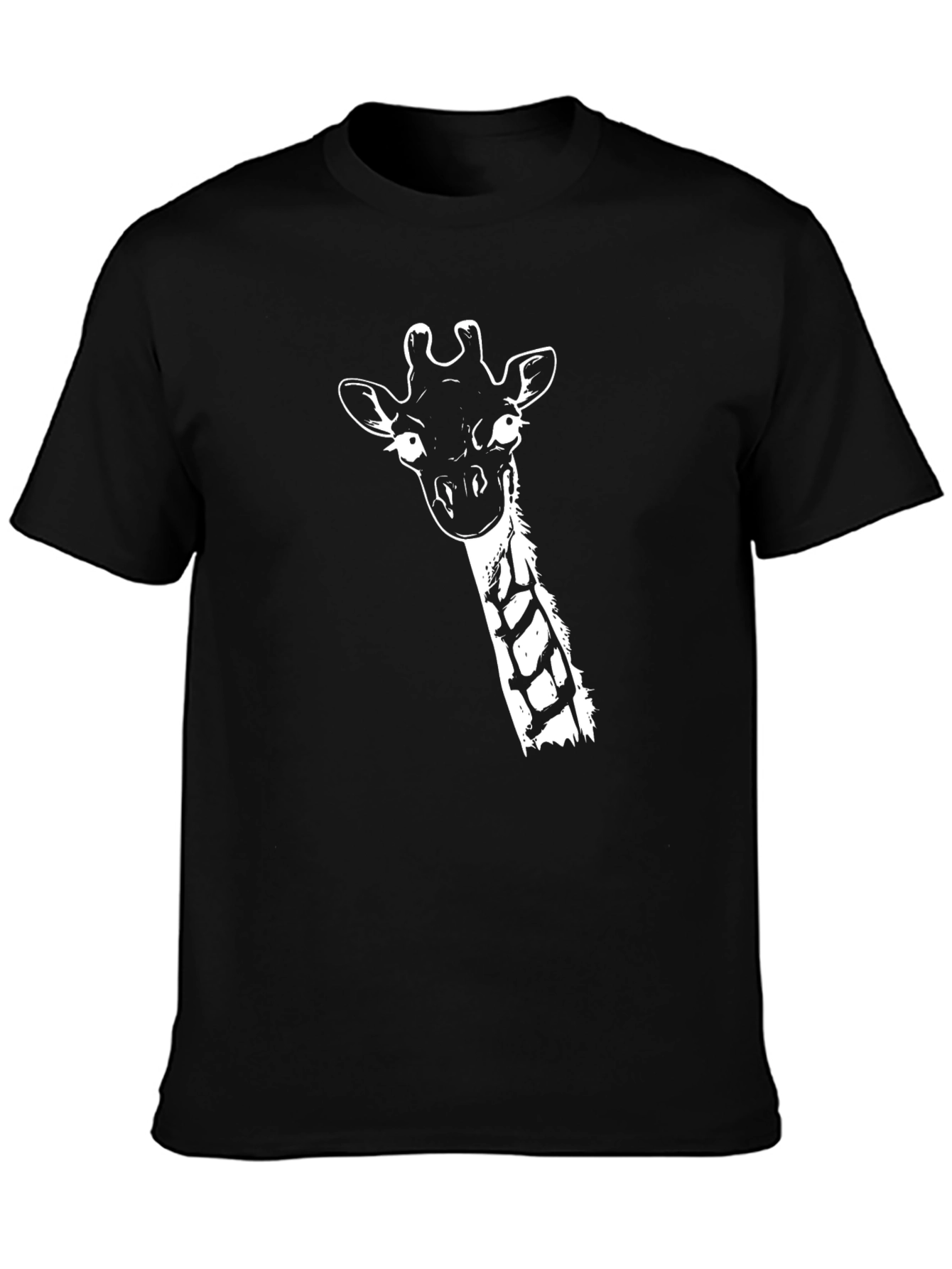 Giraffe Graphic Print Black T-Shirt