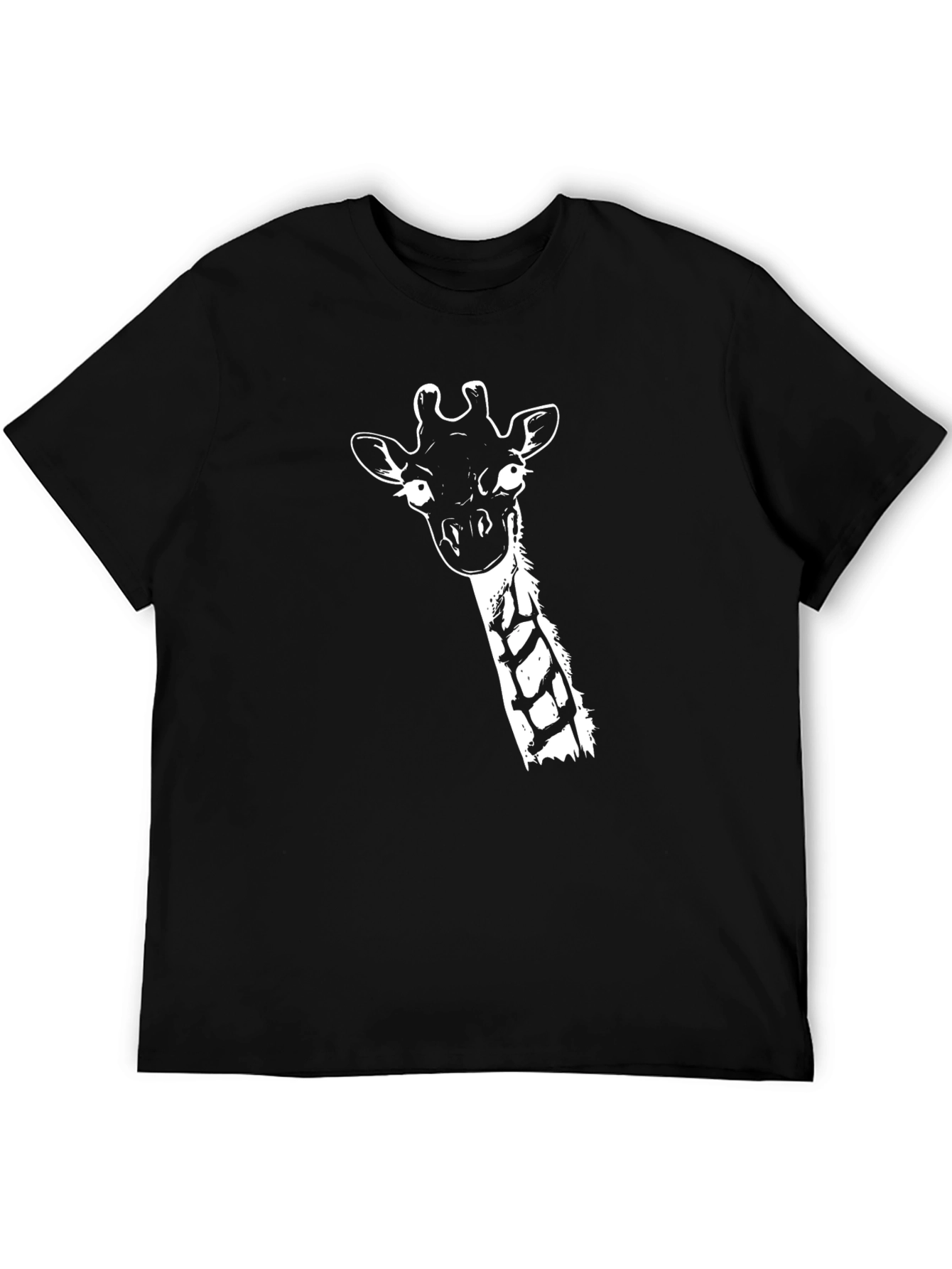 Giraffe Graphic Print Black T-Shirt