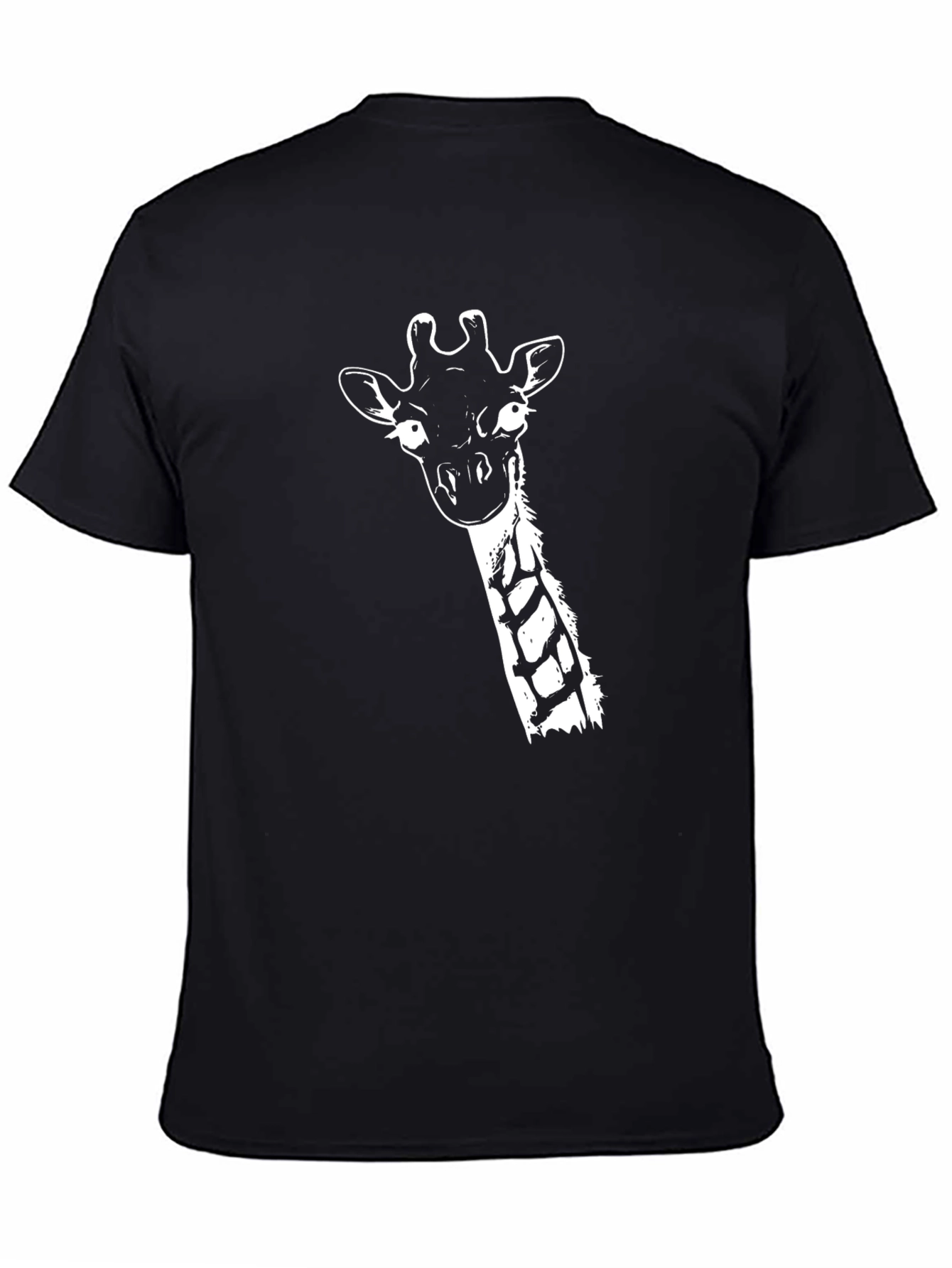 Giraffe Graphic Print Black T-Shirt
