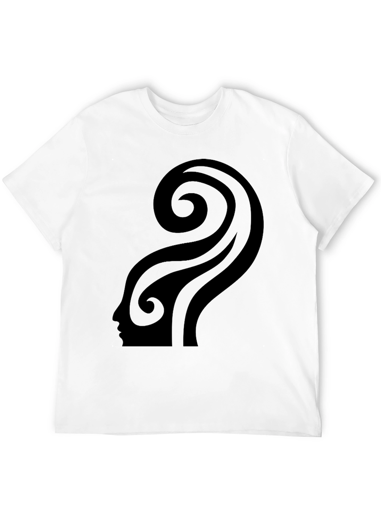 Abstract Silhouette Graphic Black T-Shirt