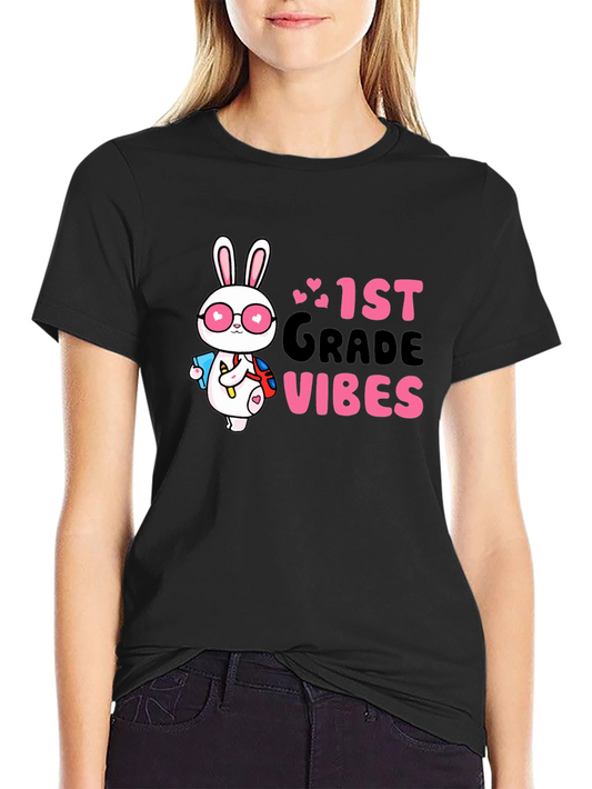 1st Grade Vibes Bunny Graphic Tee