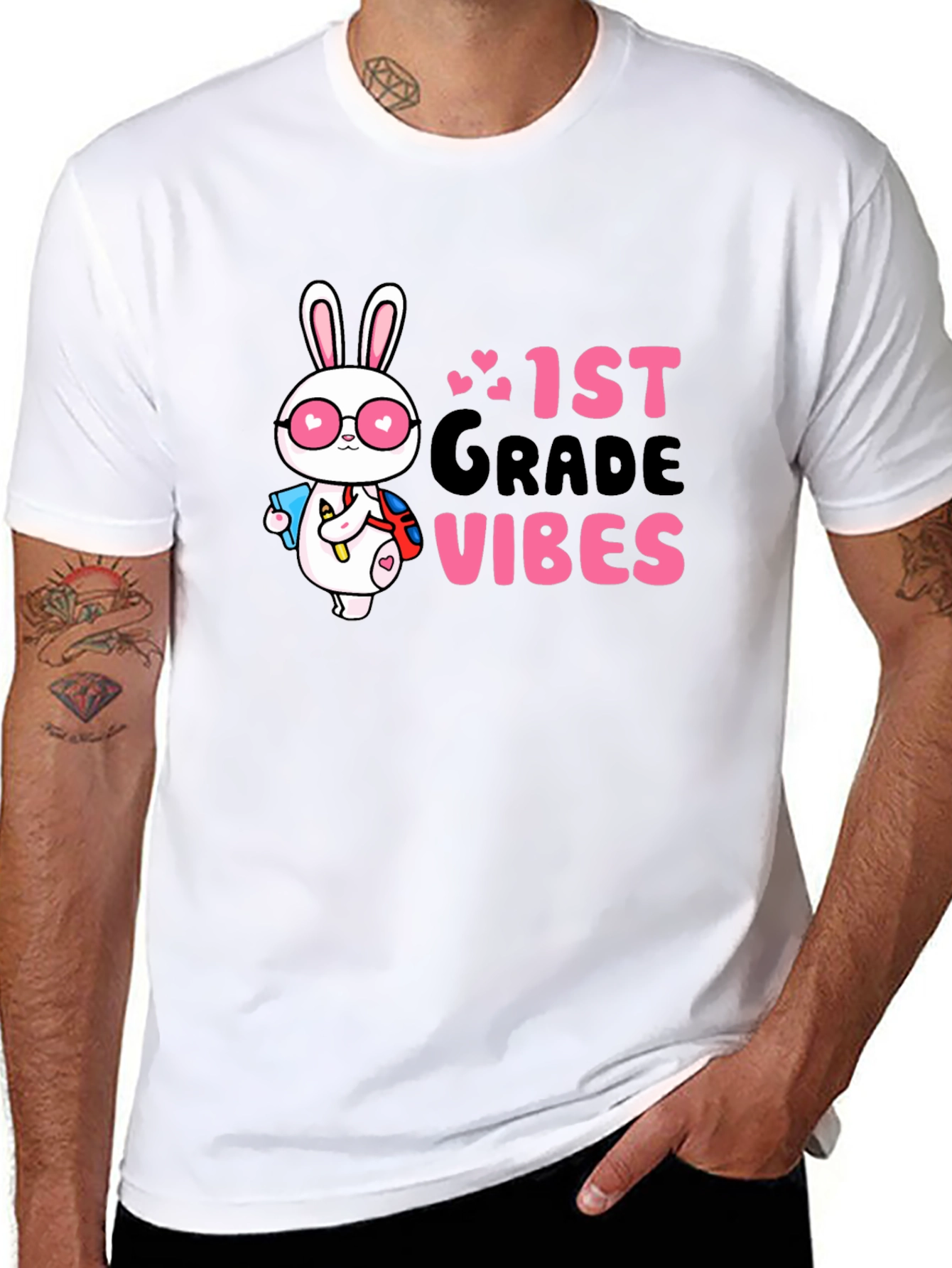 1st Grade Vibes Bunny Graphic Tee