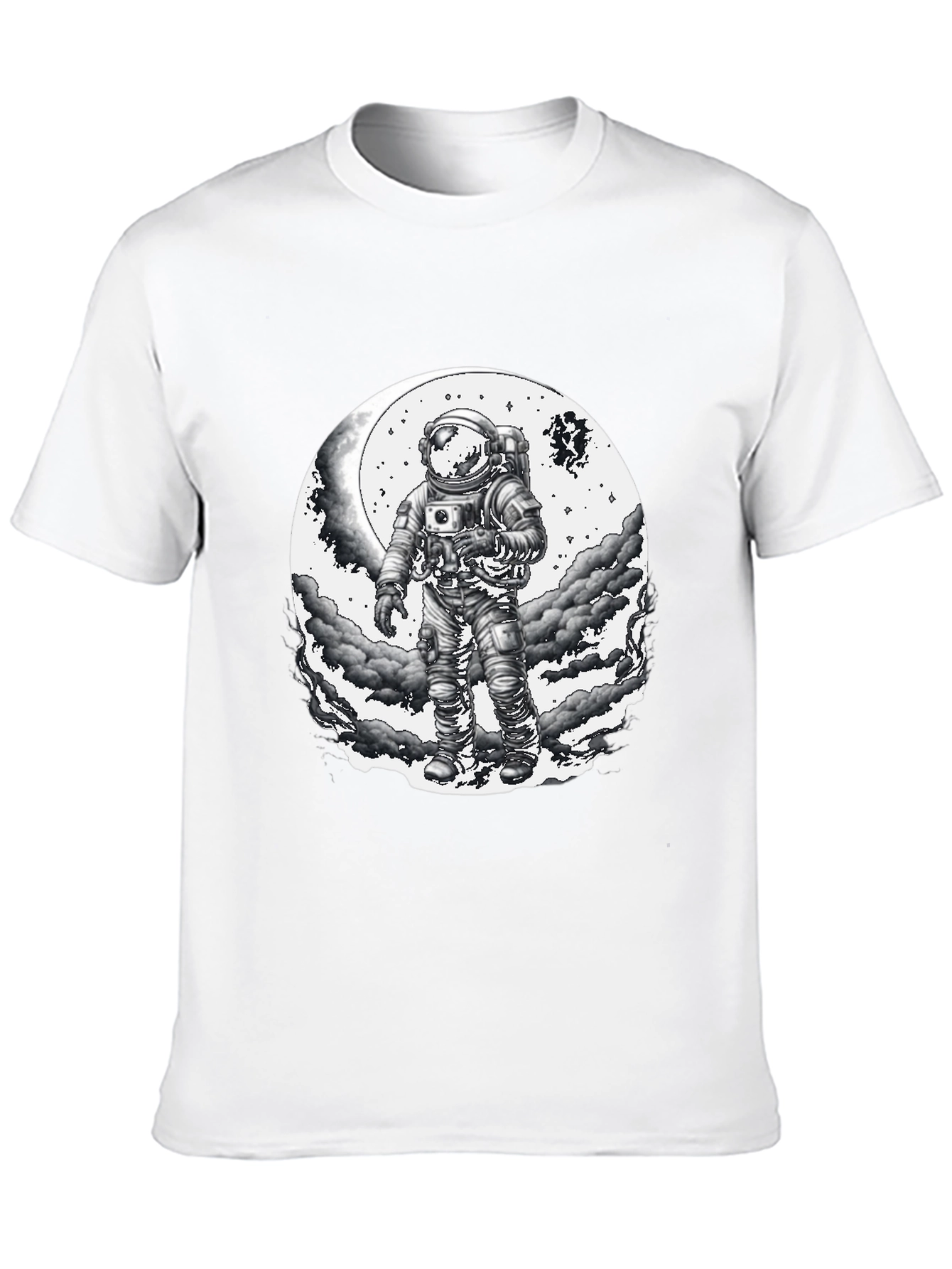Astronaut Moon Graphic T-Shirt - Black