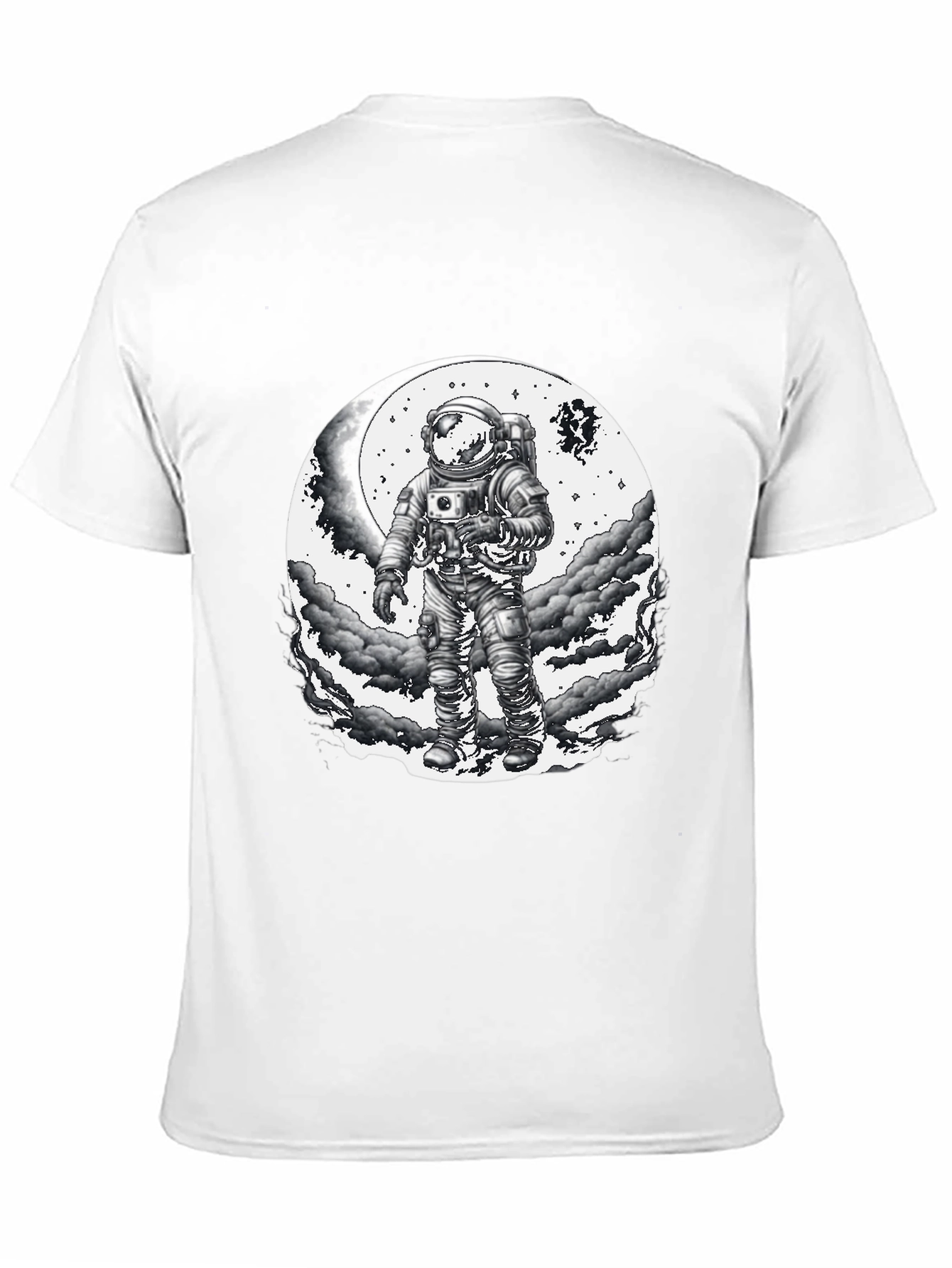 Astronaut Moon Graphic T-Shirt - Black
