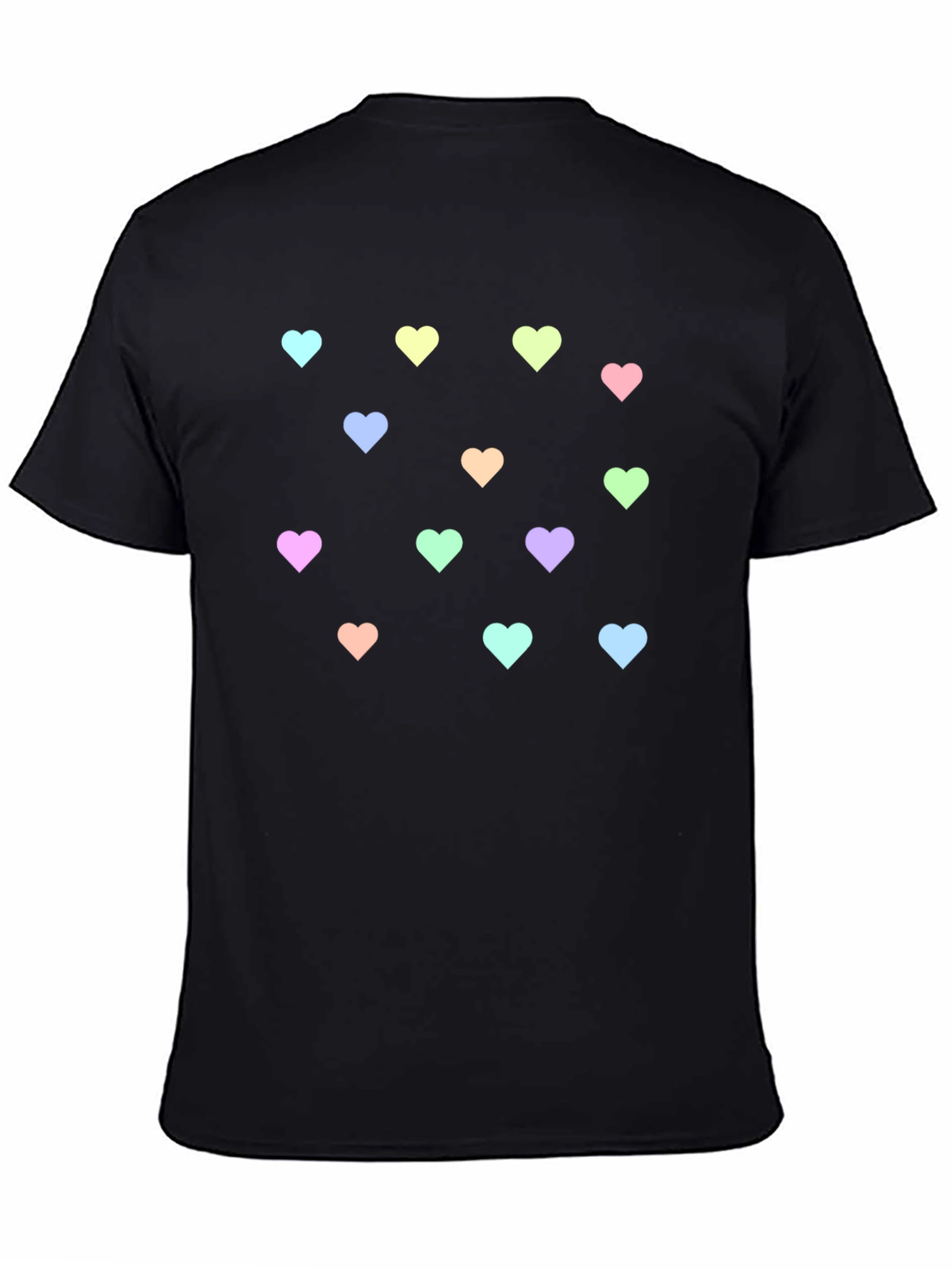 Heart Patterned Black T-Shirt