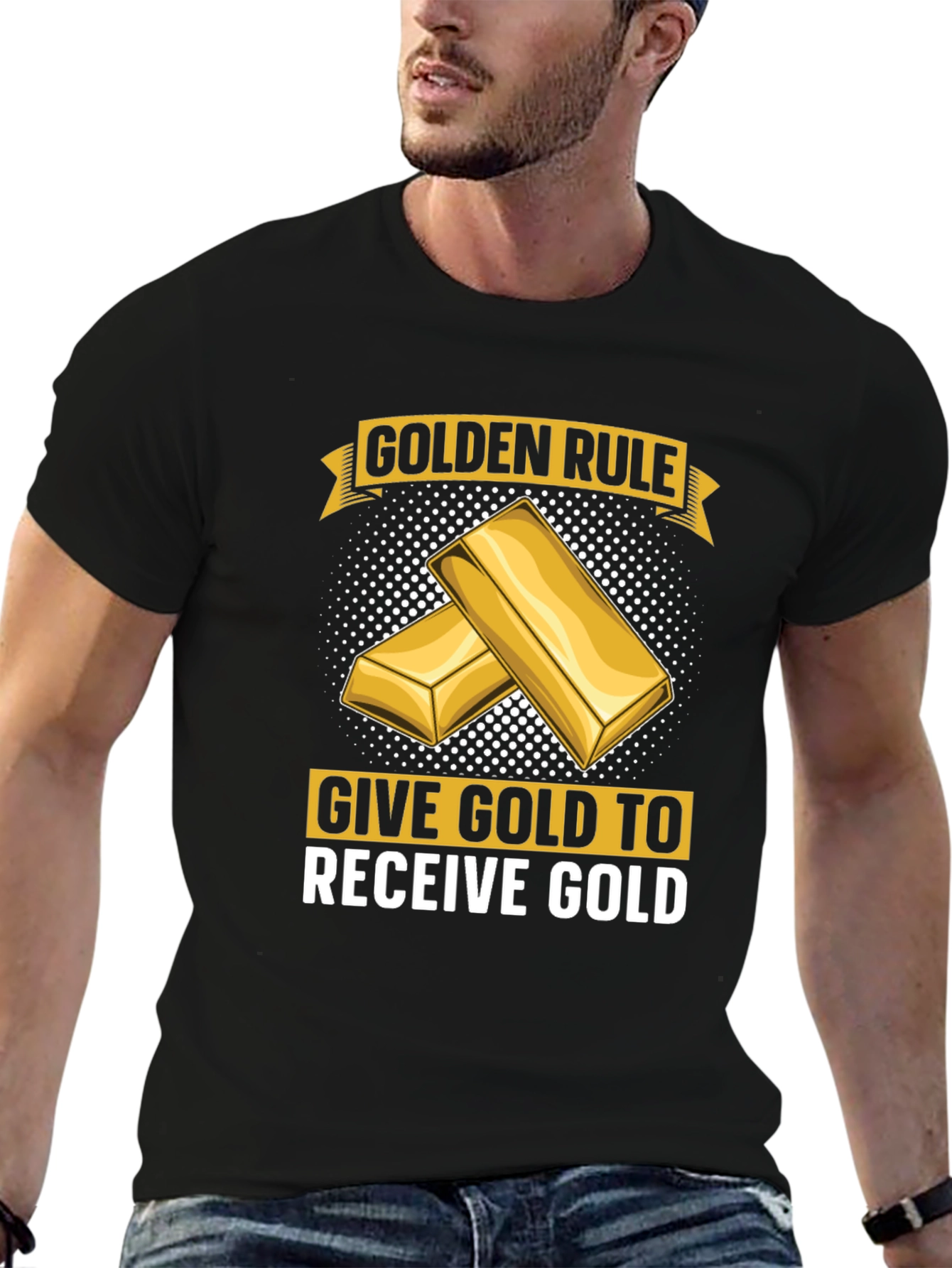 Golden Rule Give Gold T-Shirt - Mens Black Tee