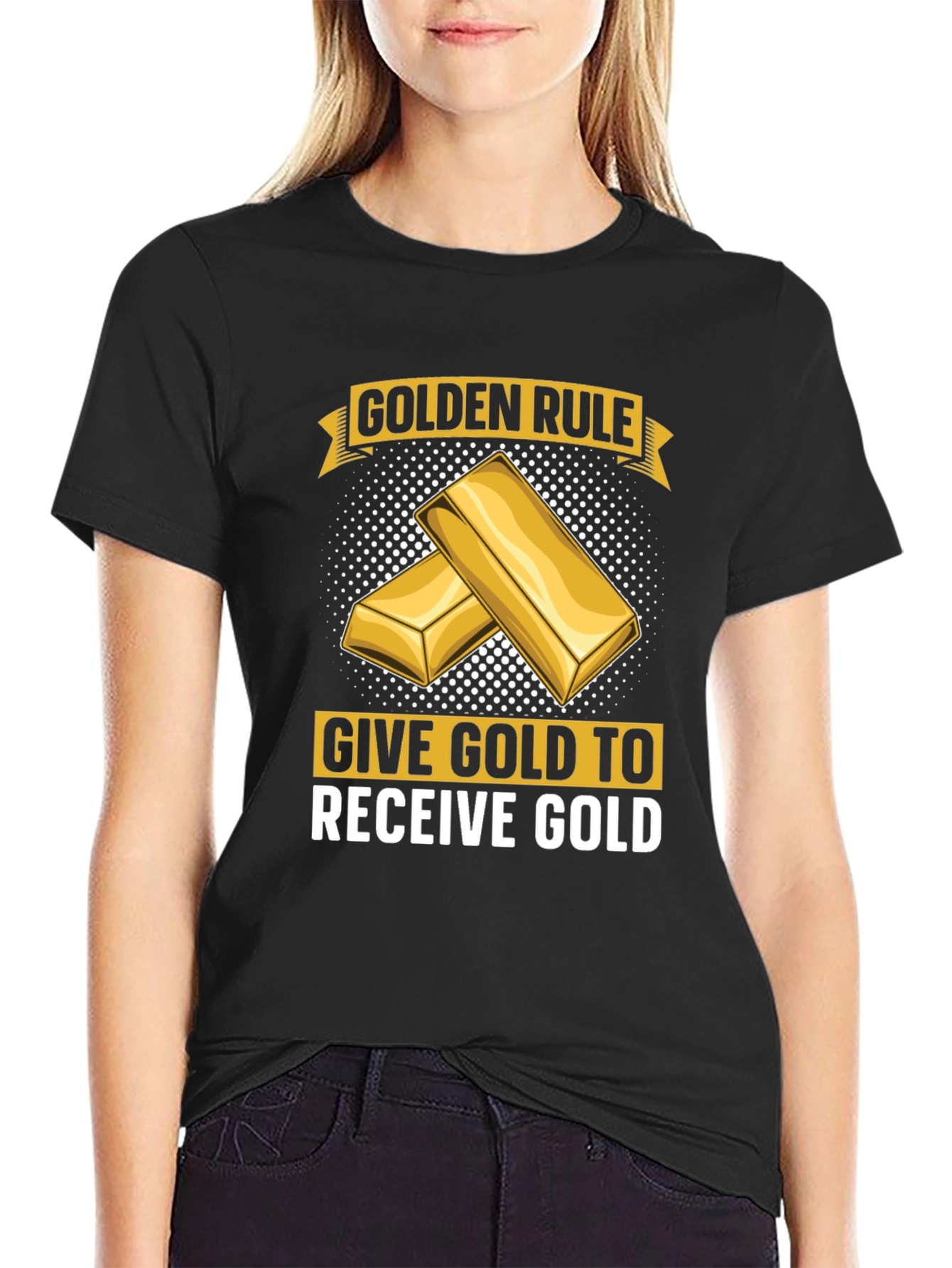 Golden Rule Give Gold T-Shirt - Mens Black Tee