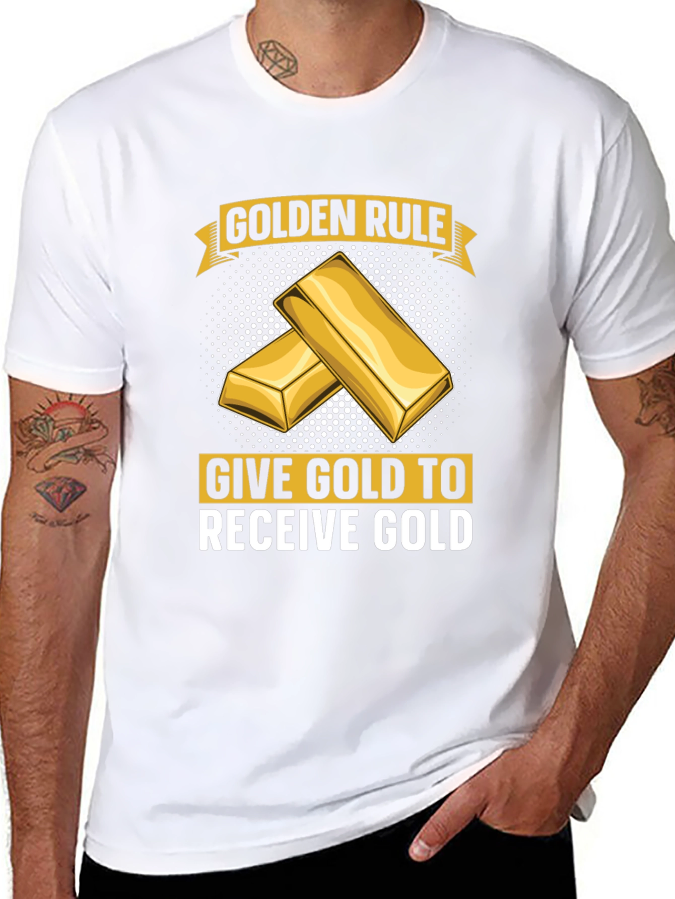 Golden Rule Give Gold T-Shirt - Mens Black Tee