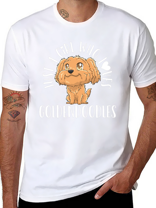 Girl Who Loves Goldendoodles Black T-Shirt