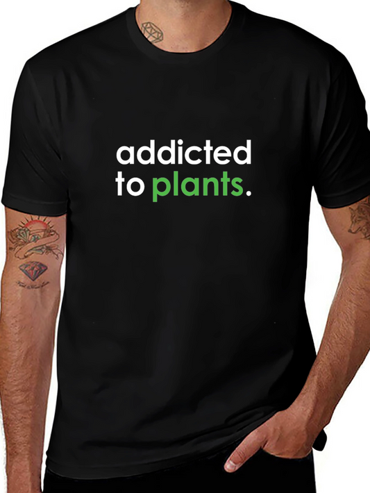 Addicted to Plants Graphic Tee - Black Cotton Shirt