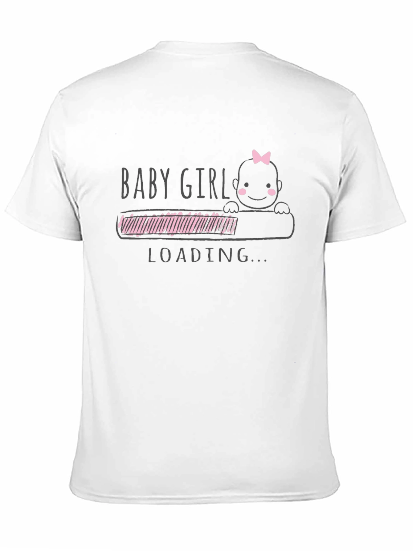 Baby Girl Loading Black T-Shirt - Expecting Mom Tee