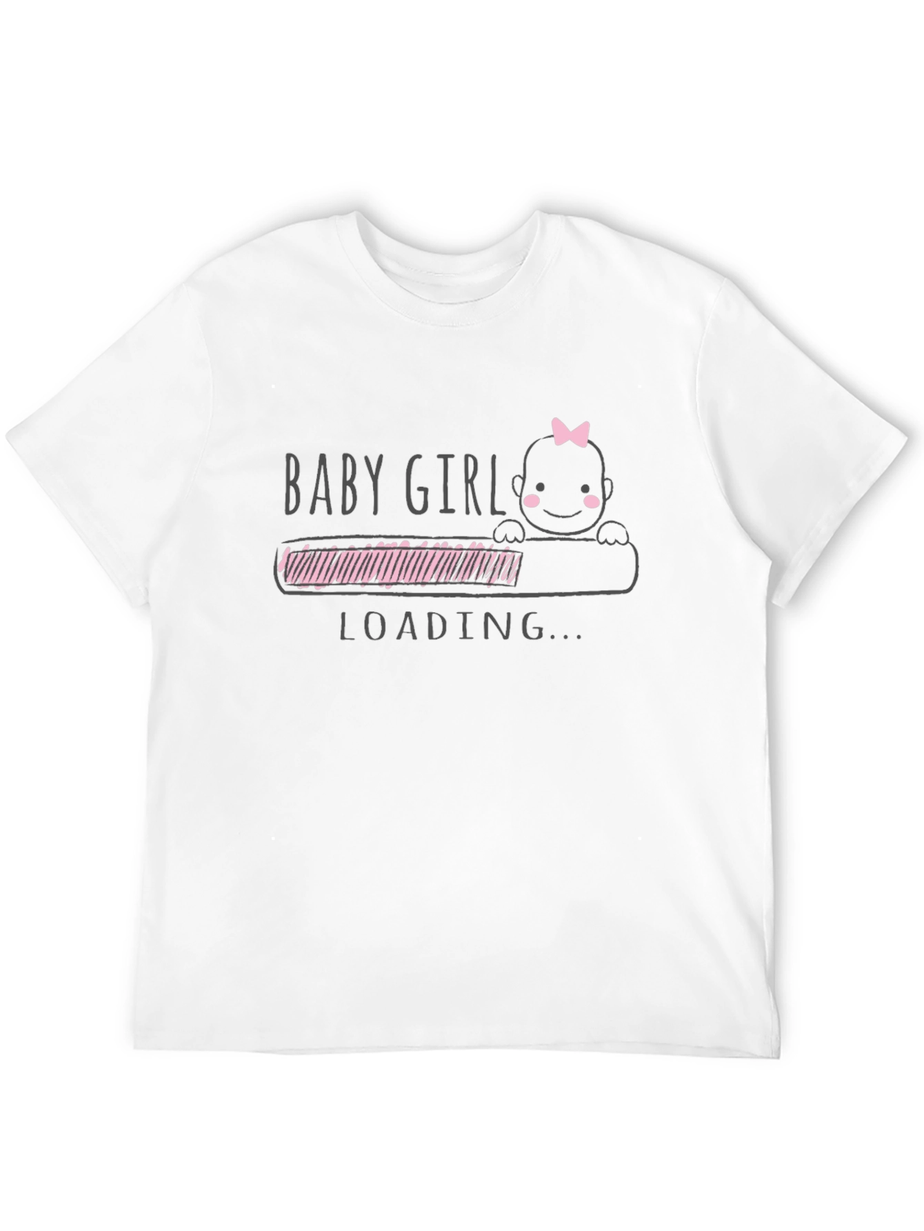 Baby Girl Loading Black T-Shirt - Expecting Mom Tee