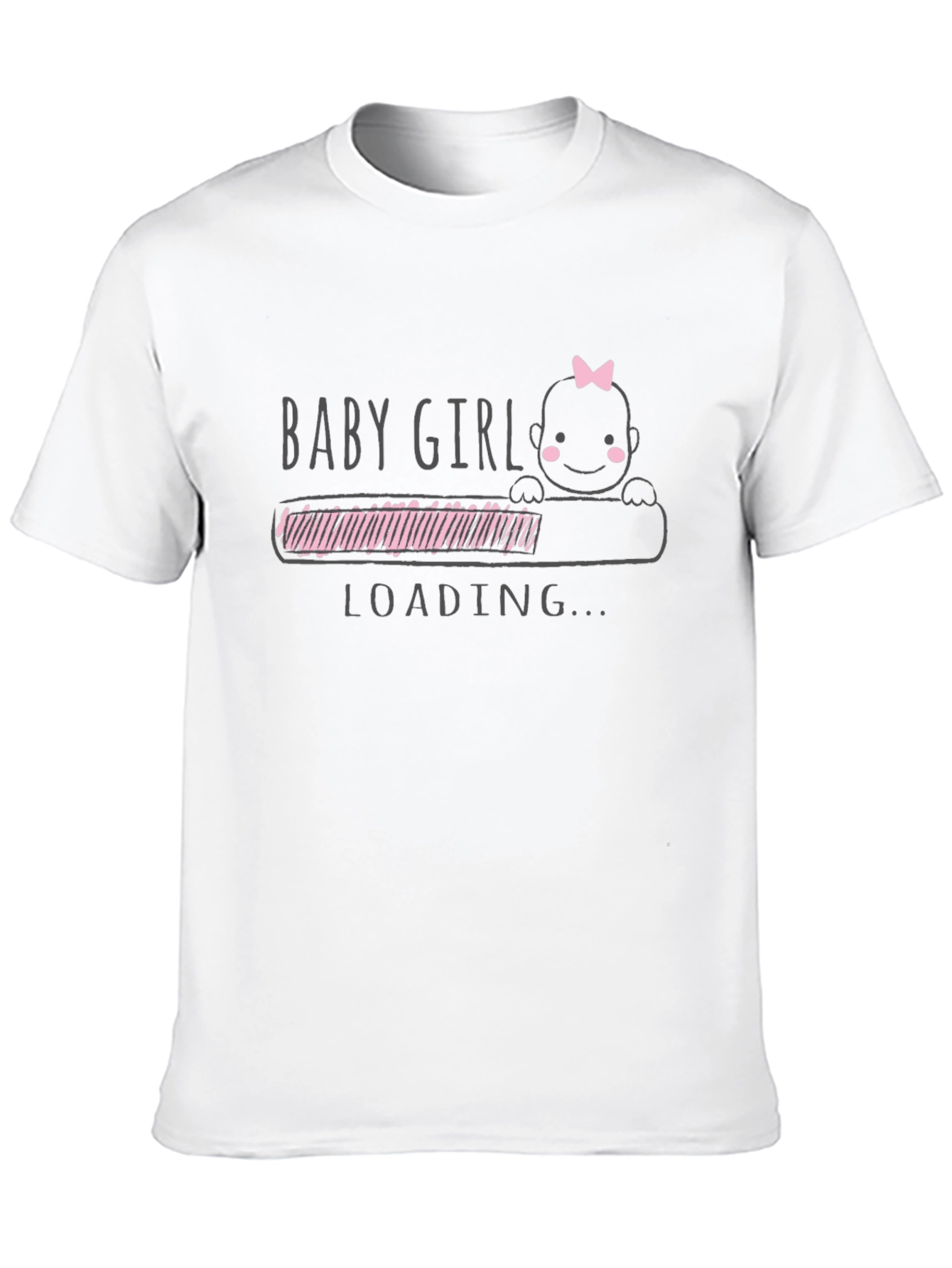 Baby Girl Loading Black T-Shirt - Expecting Mom Tee