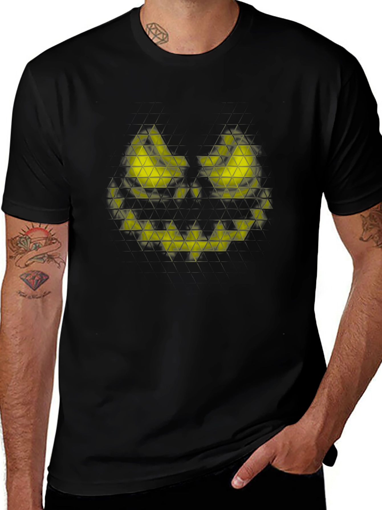 Geometric Jack-o-Lantern Graphic Tee