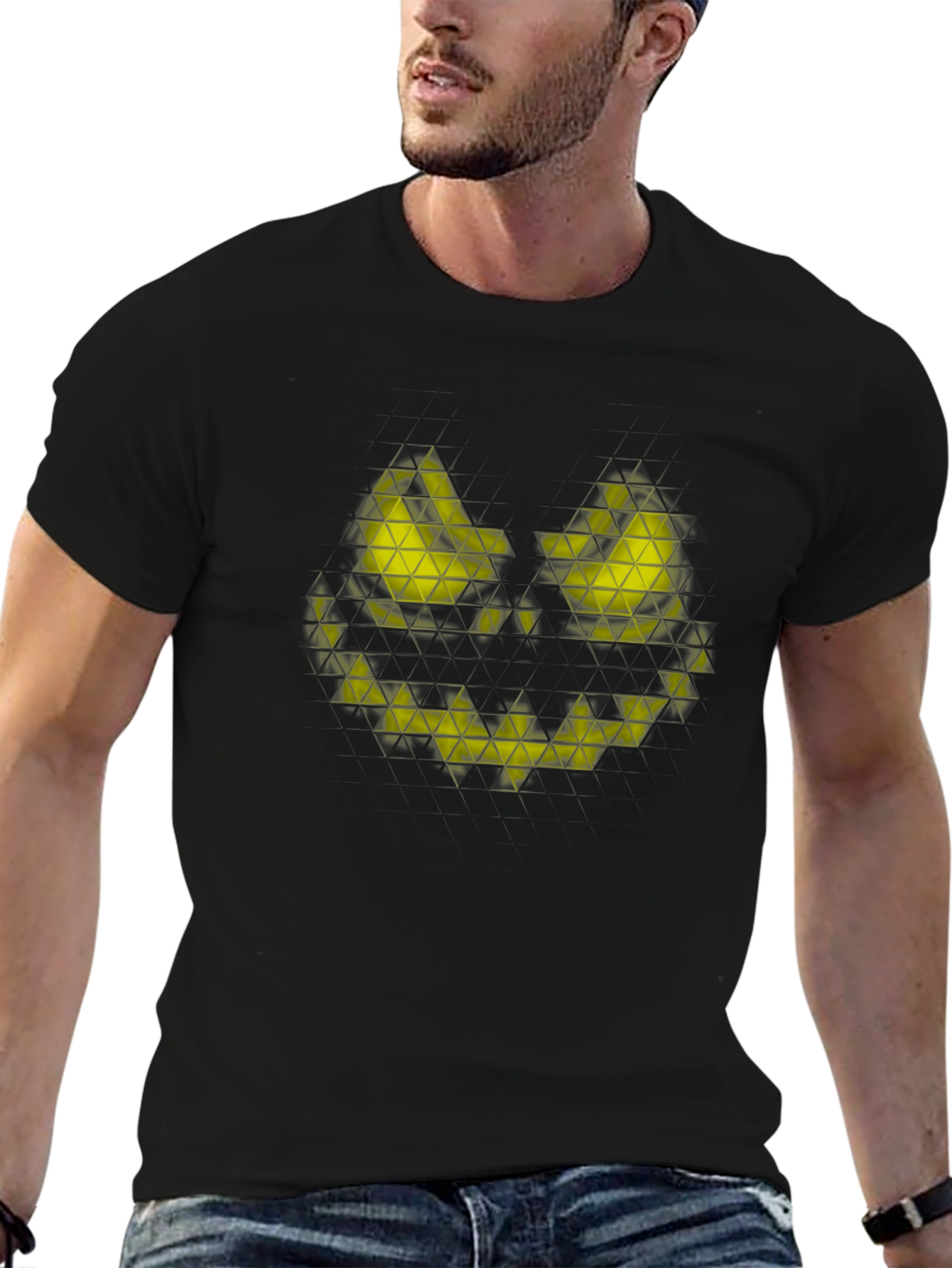 Geometric Jack-o-Lantern Graphic Tee