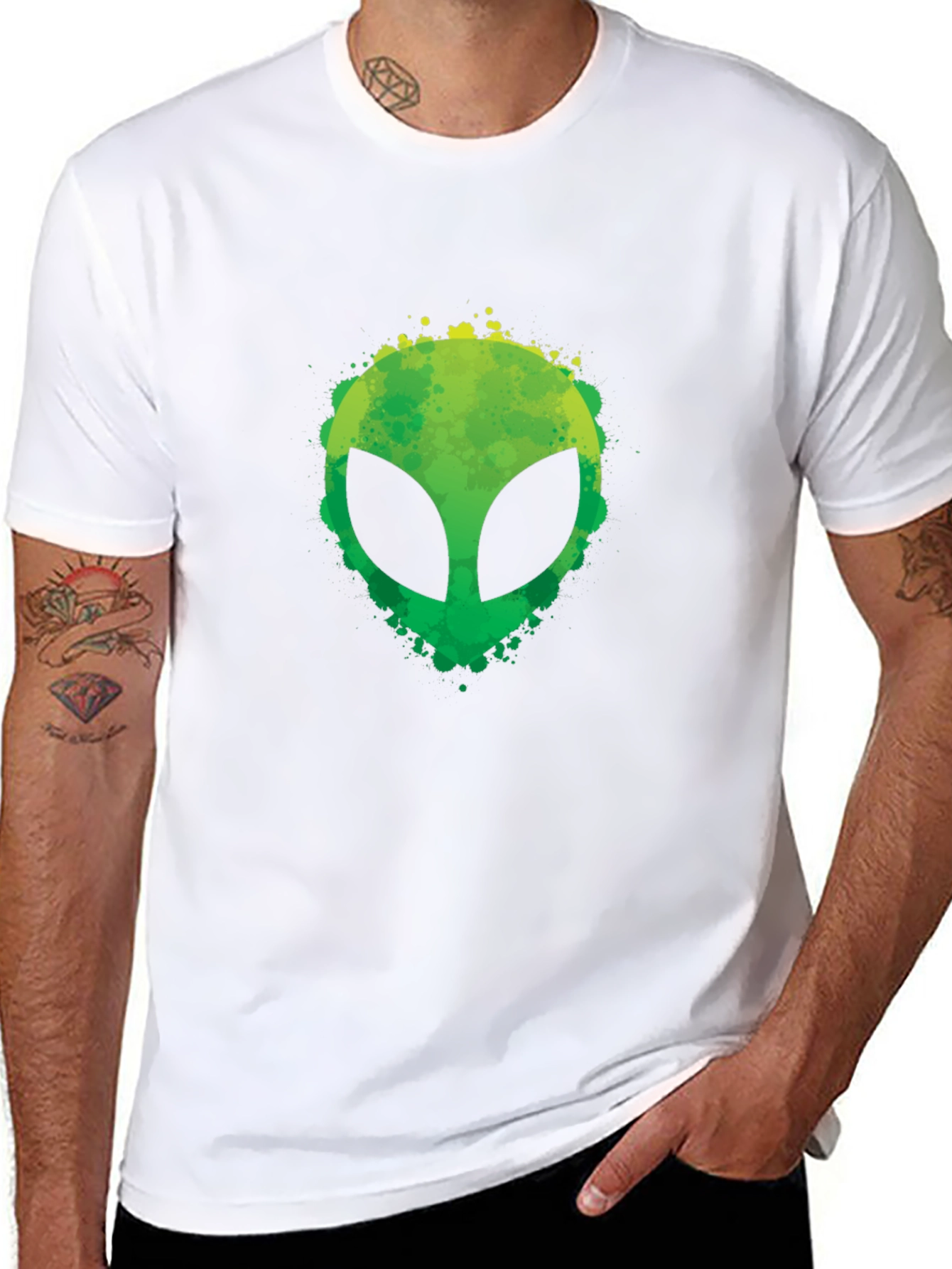 Alien Graphic Tee - Black Cotton T-Shirt