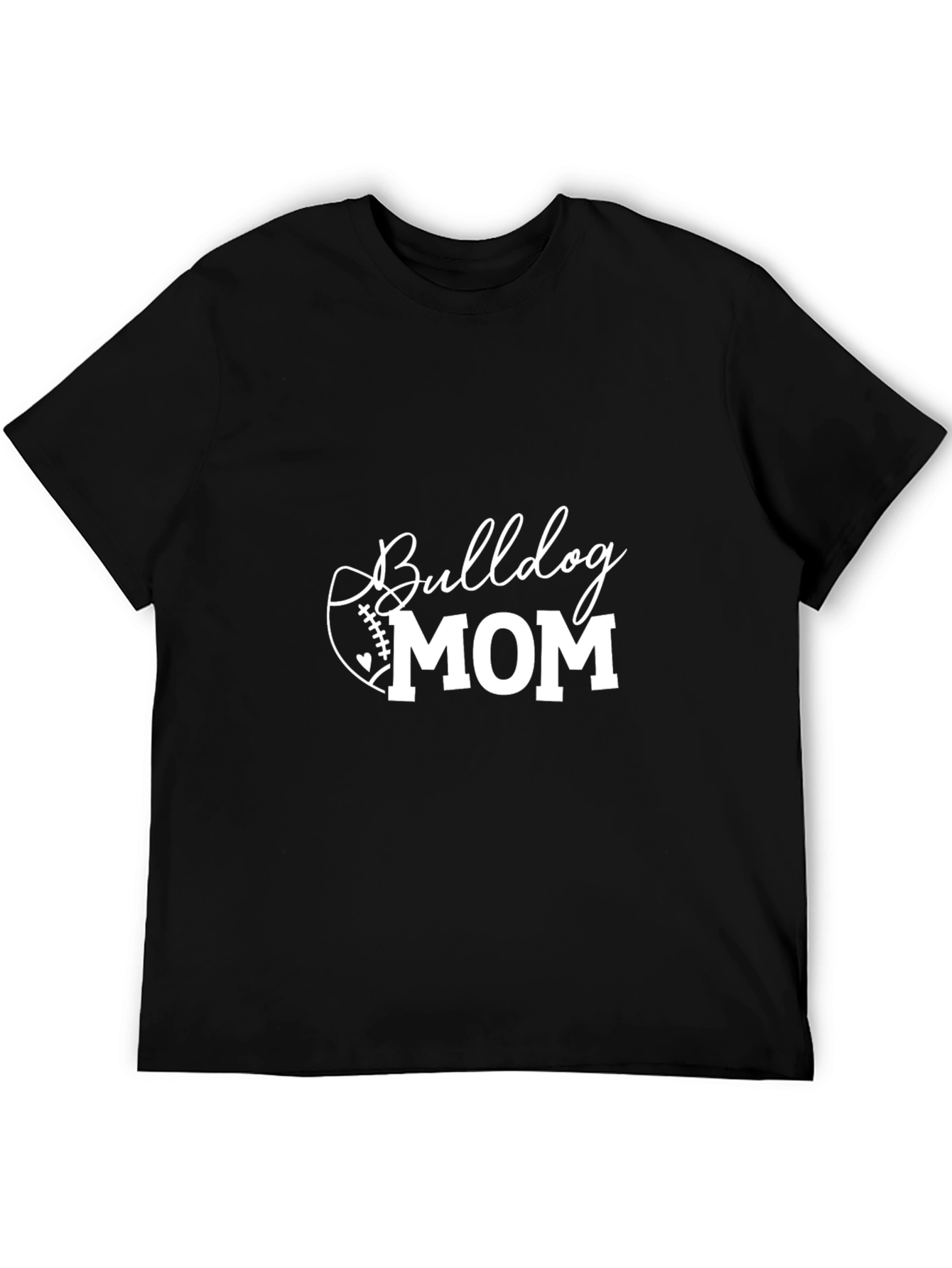 Bulldog Mom Football Graphic T-Shirt