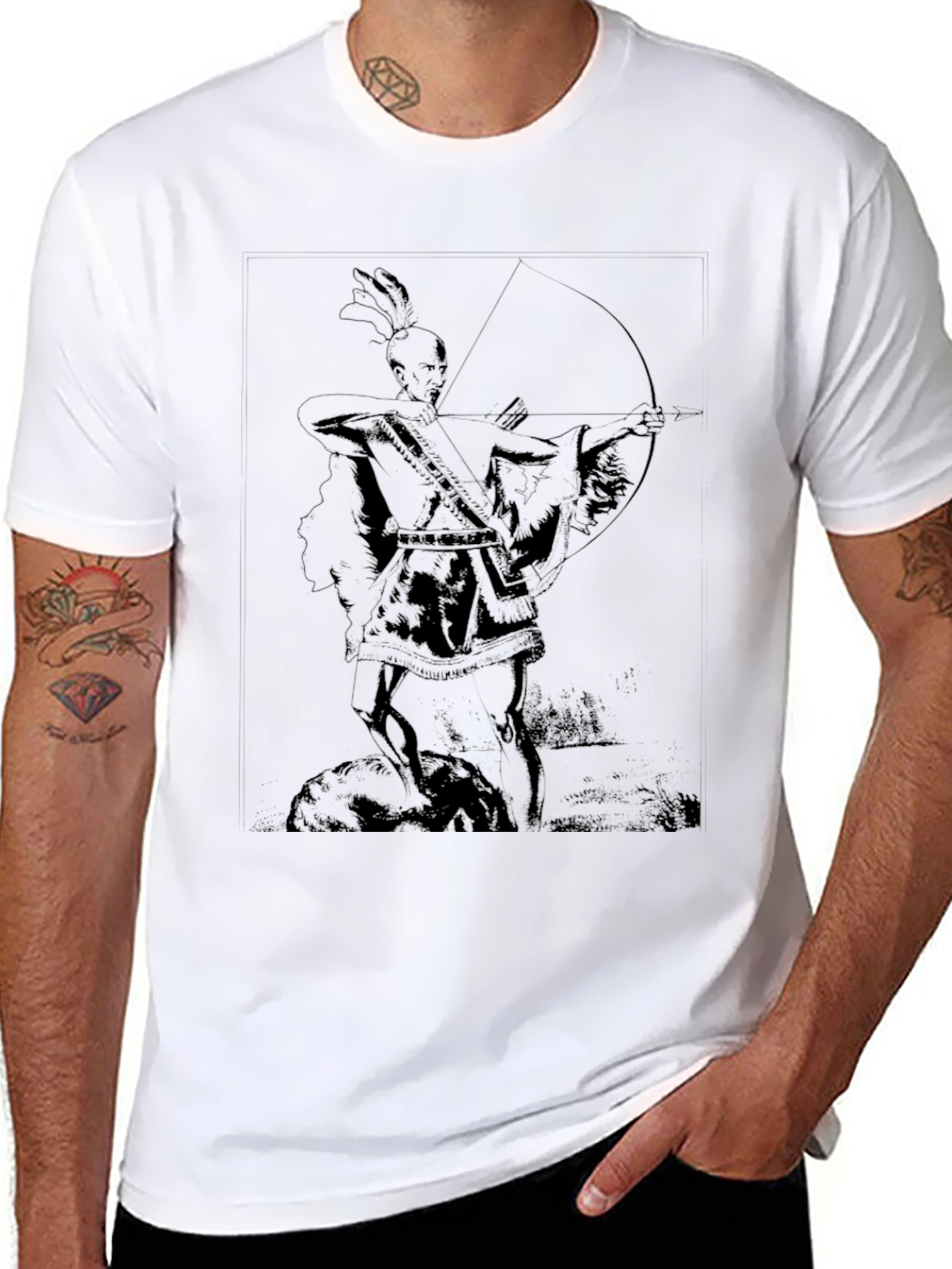 Archer Graphic Tee - Native American Style