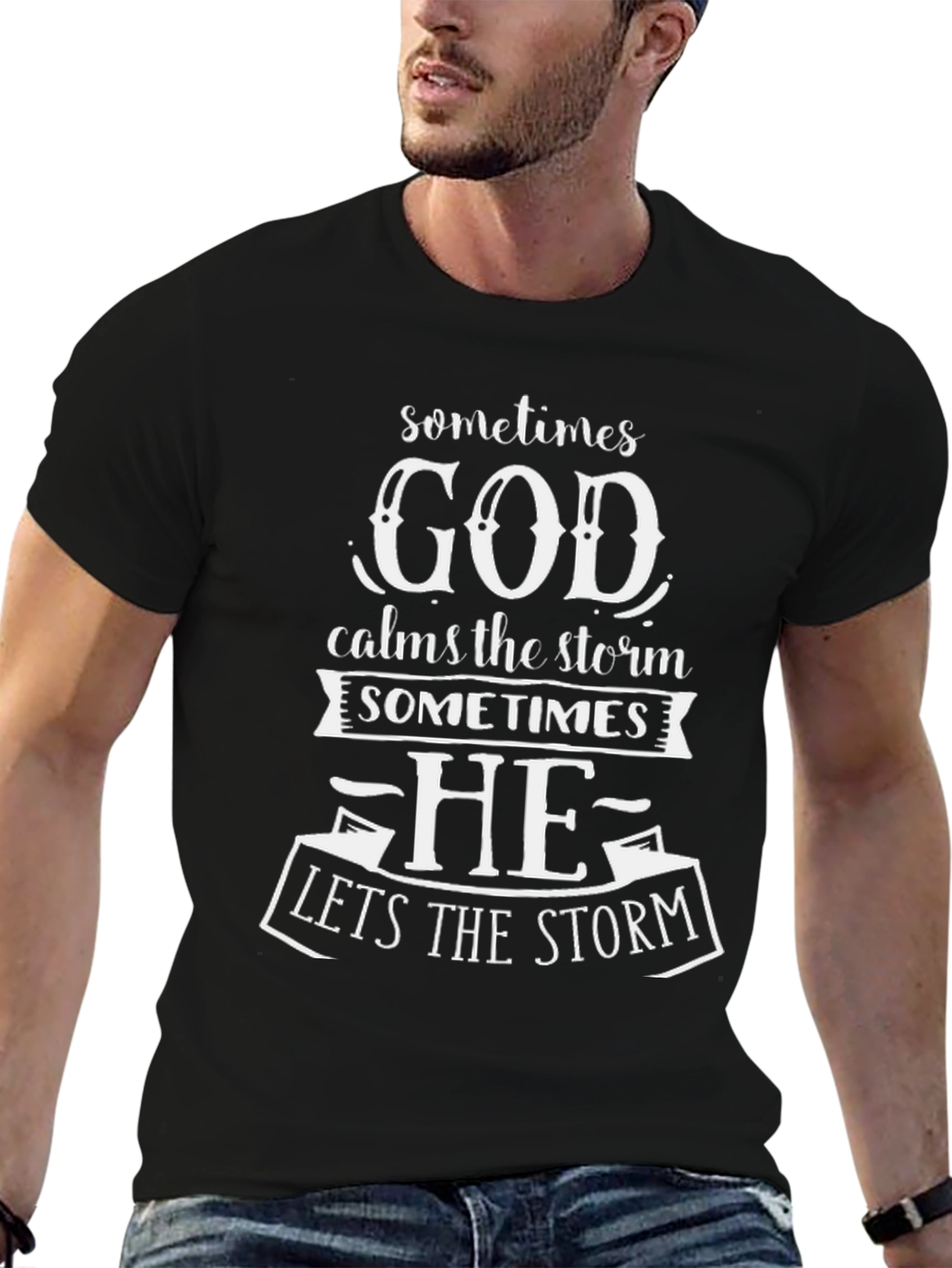 God Calms The Storm T-Shirt Christian Apparel