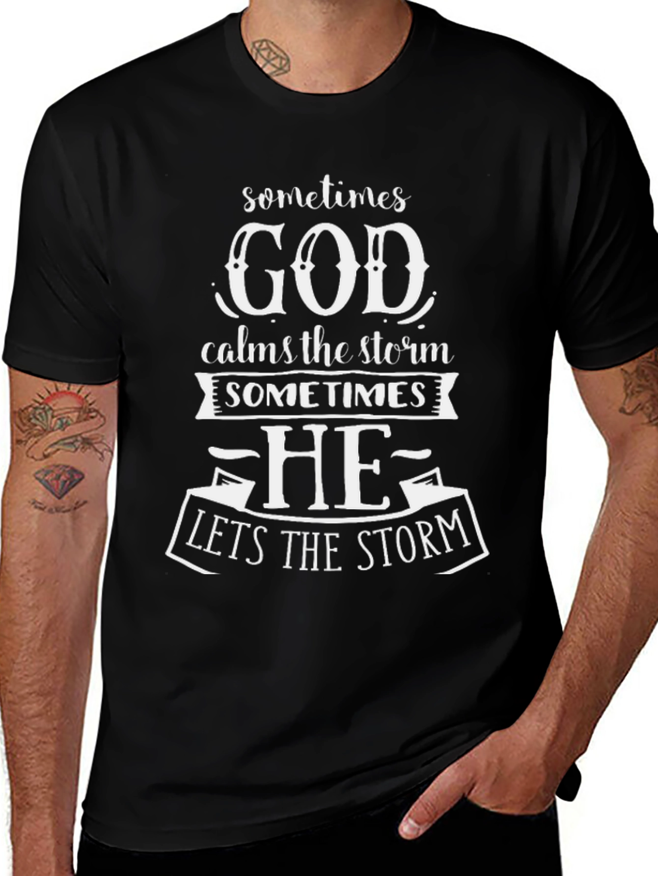 God Calms The Storm T-Shirt Christian Apparel