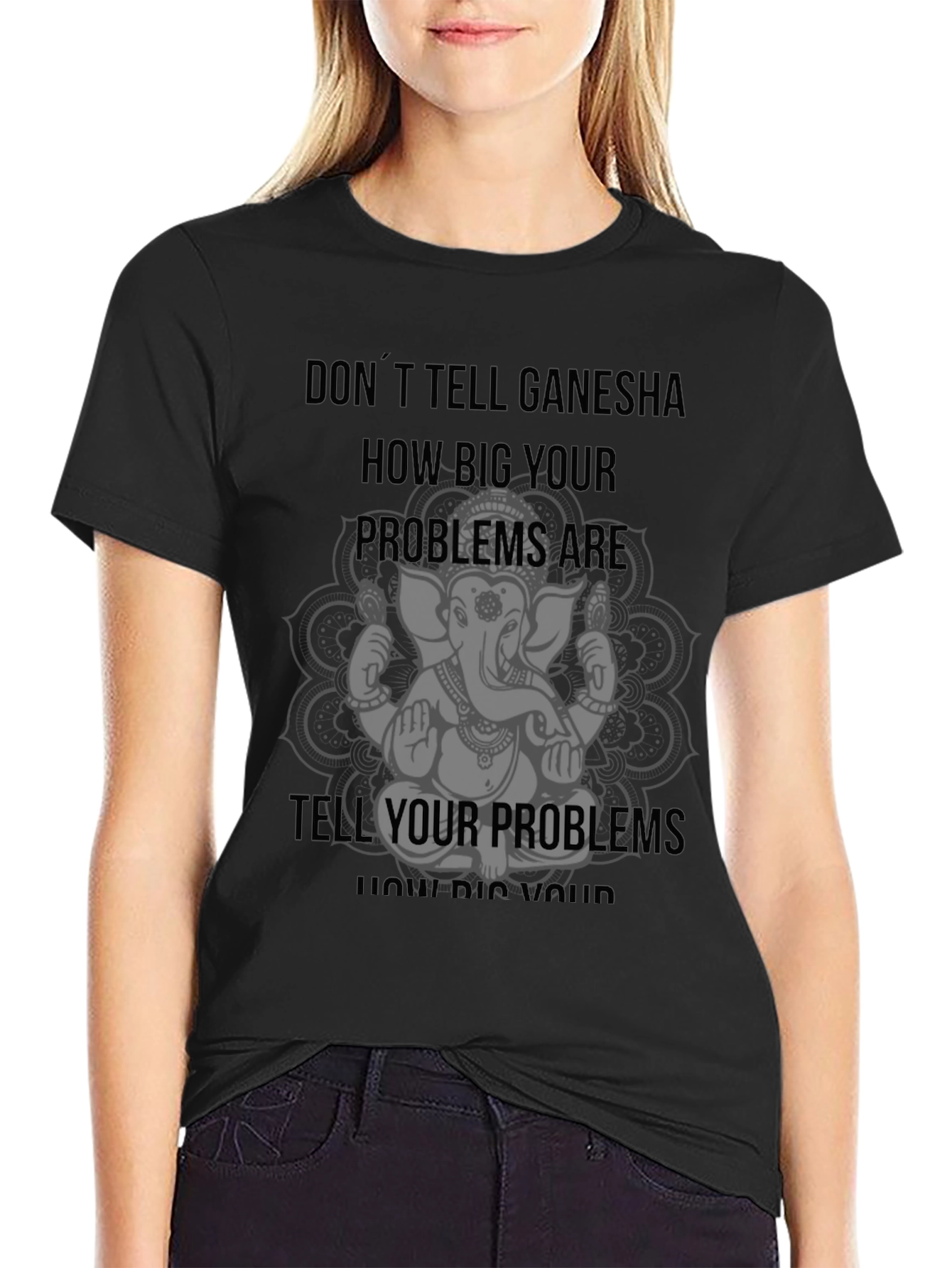 Ganesha Graphic Tee - Black Cotton Blend