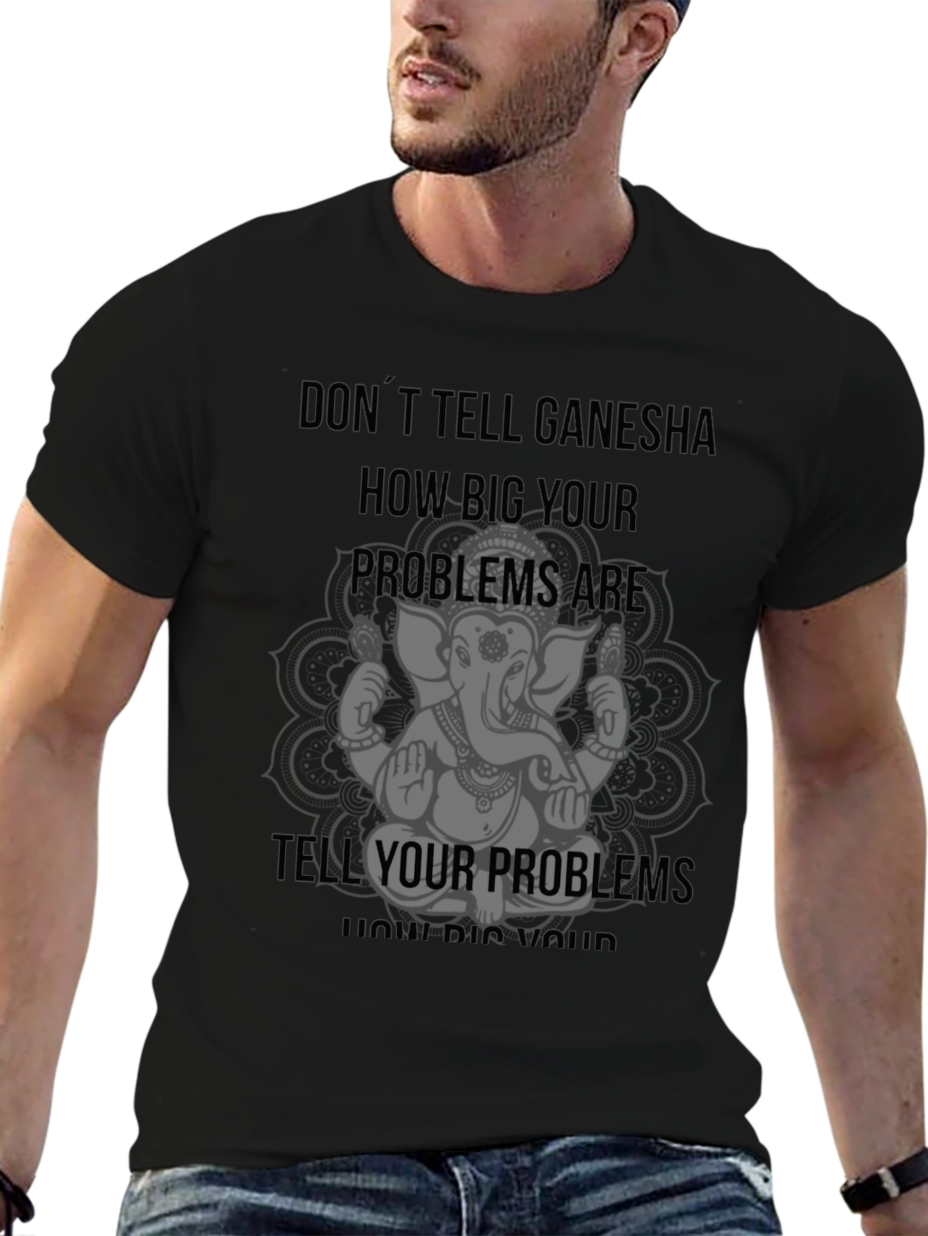 Ganesha Graphic Tee - Black Cotton Blend
