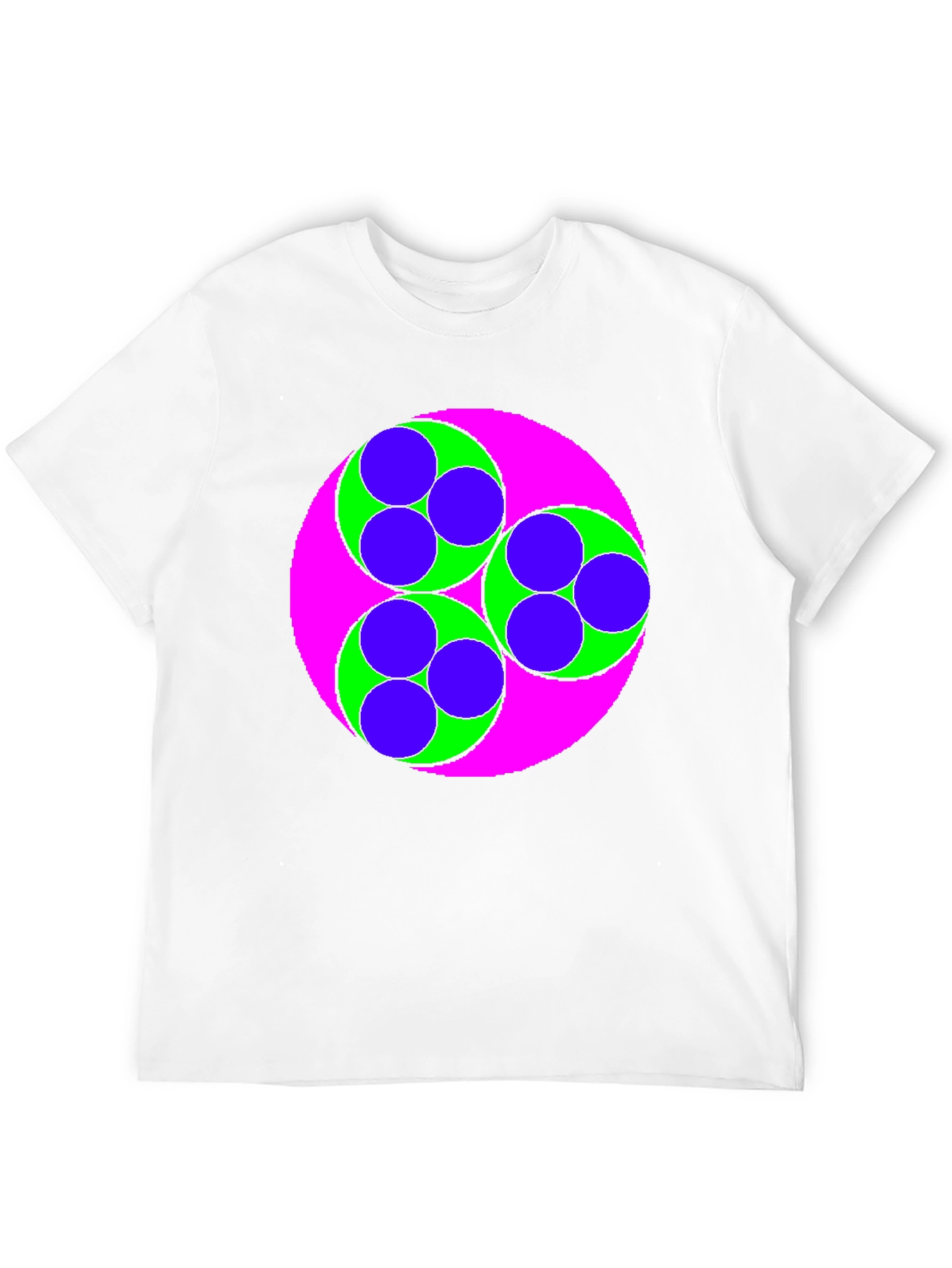 Geometric Circle Design Black T-Shirt