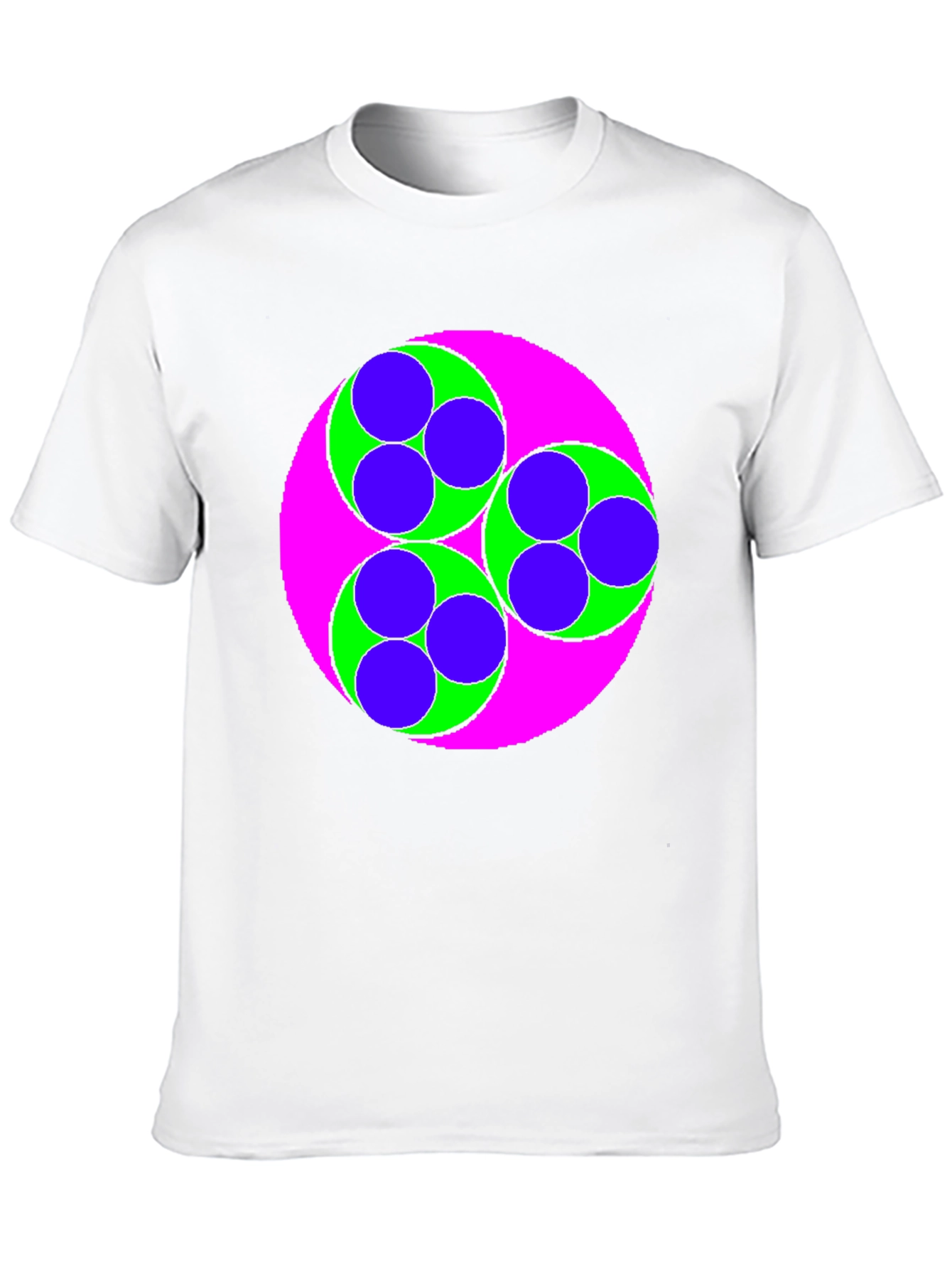 Geometric Circle Design Black T-Shirt