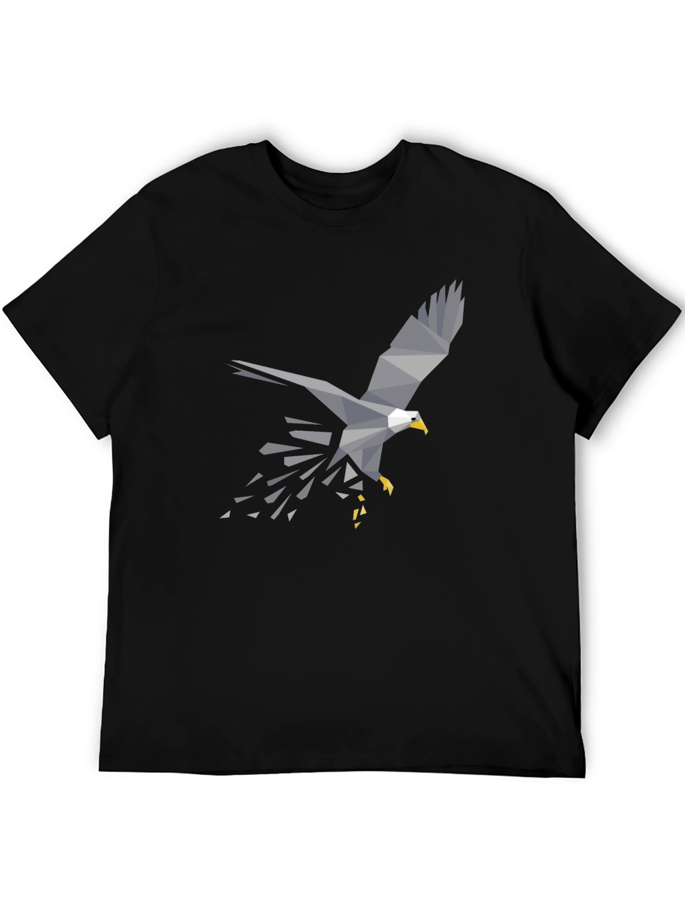 Geometric Eagle Graphic T-Shirt - Black