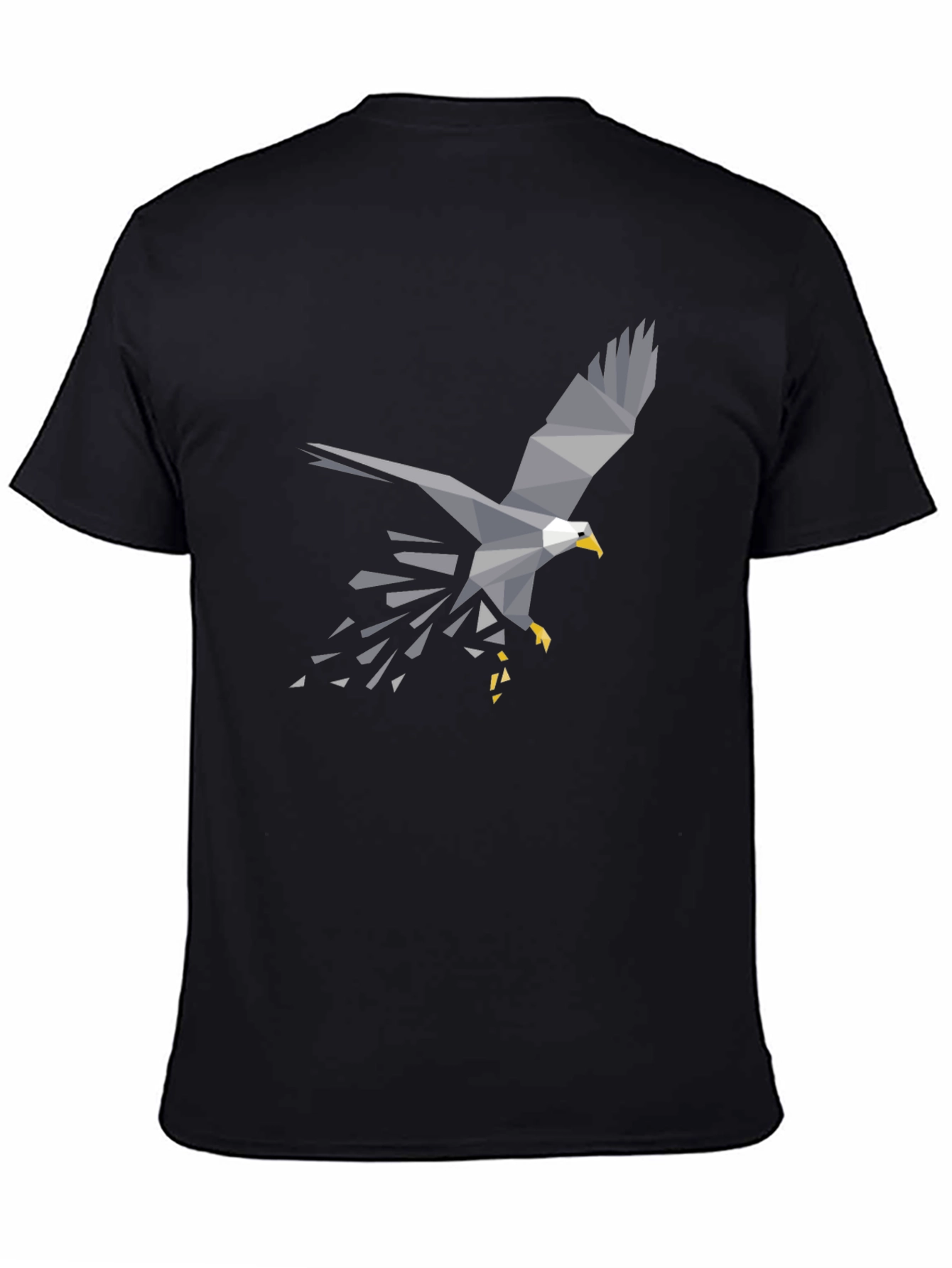 Geometric Eagle Graphic T-Shirt - Black