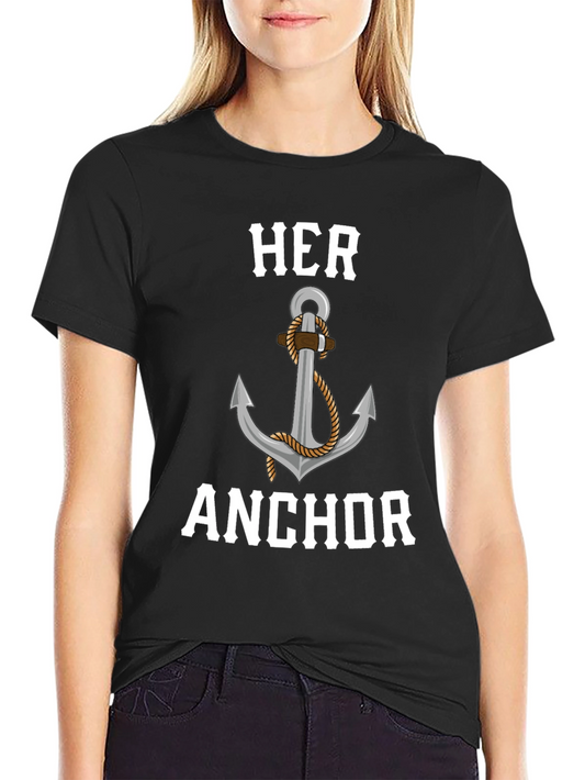 Her Anchor Graphic Tee - Matching Couples Design