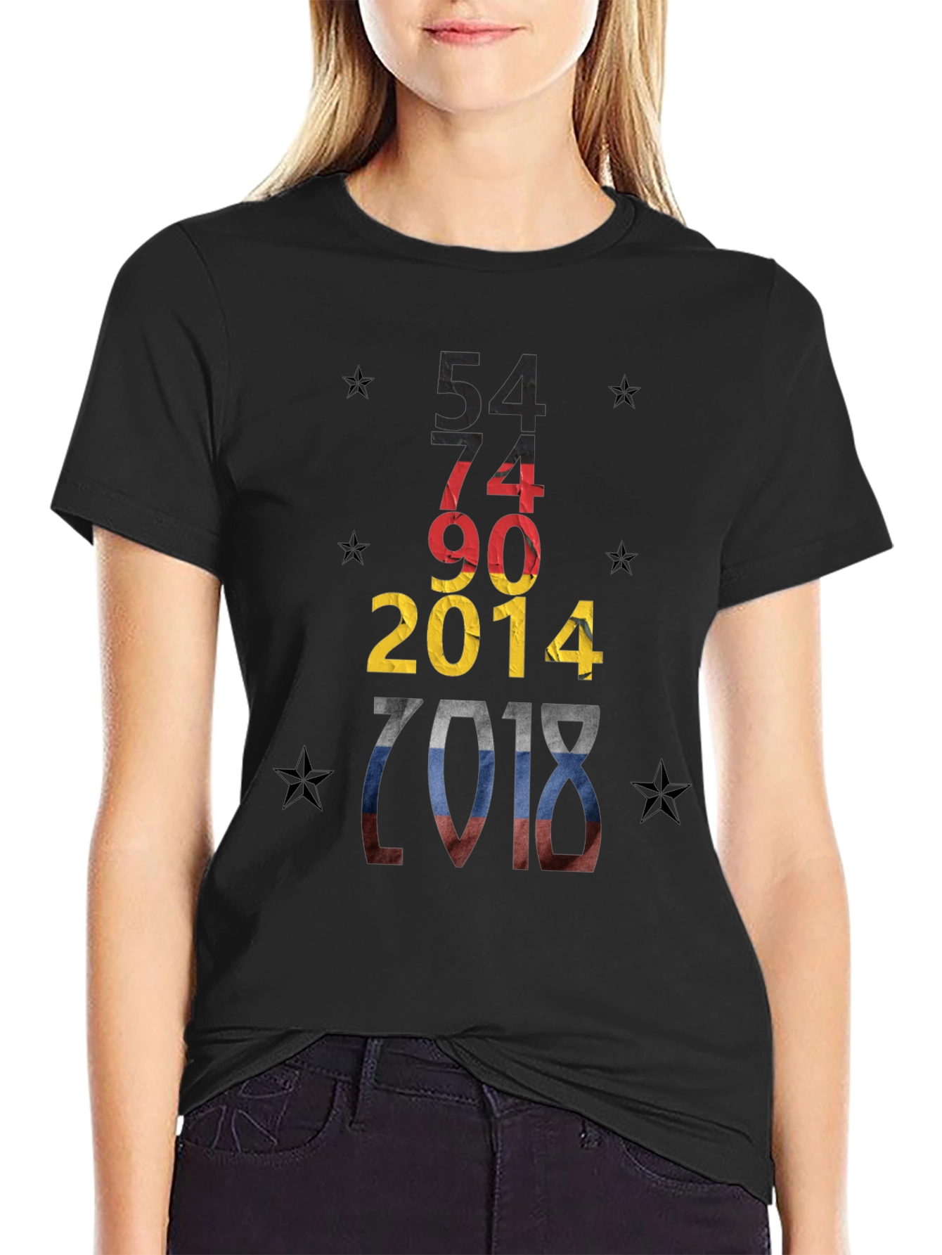 Germany Soccer Championship Years Black T-Shirt