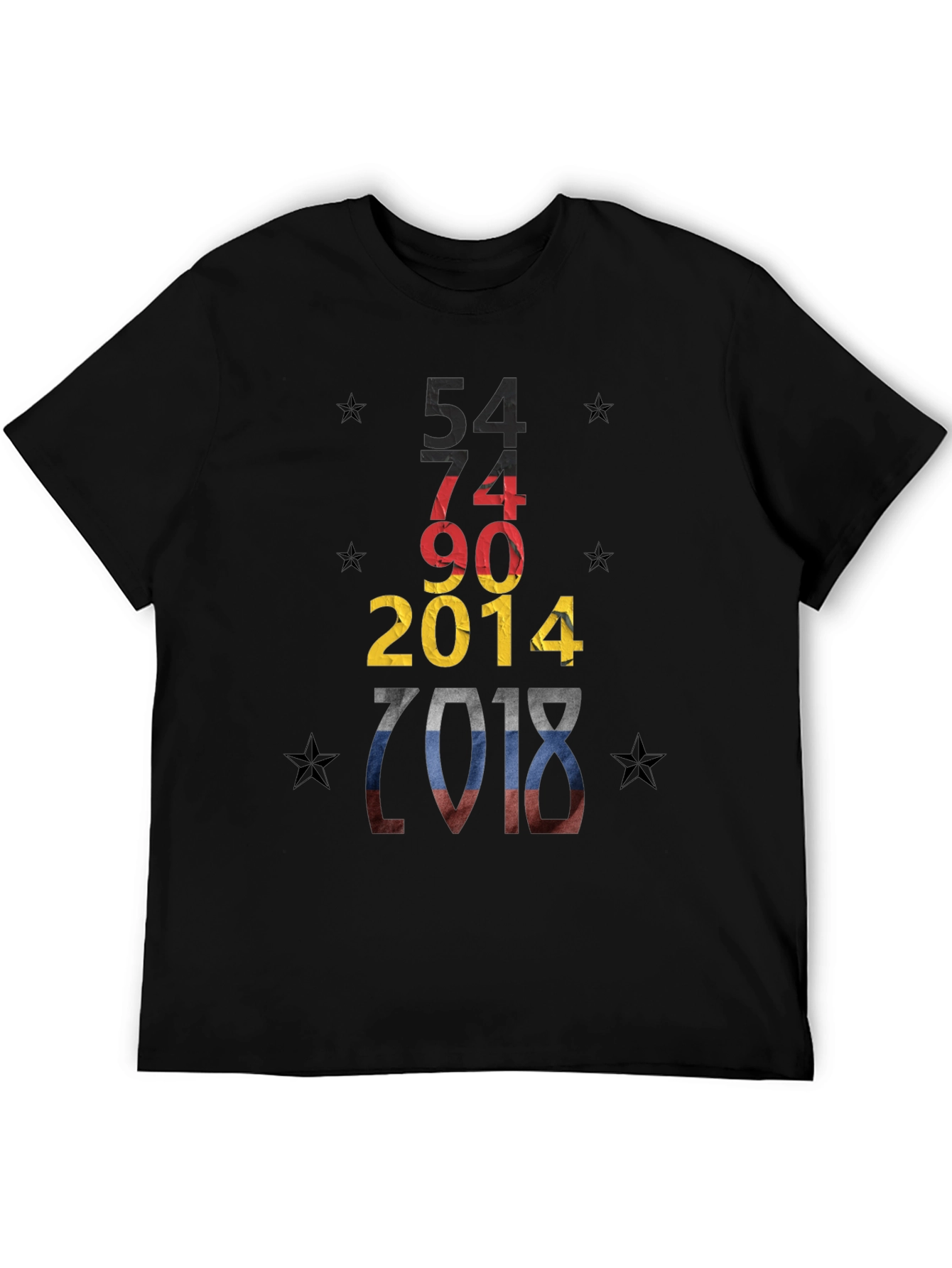 Germany Soccer Championship Years Black T-Shirt