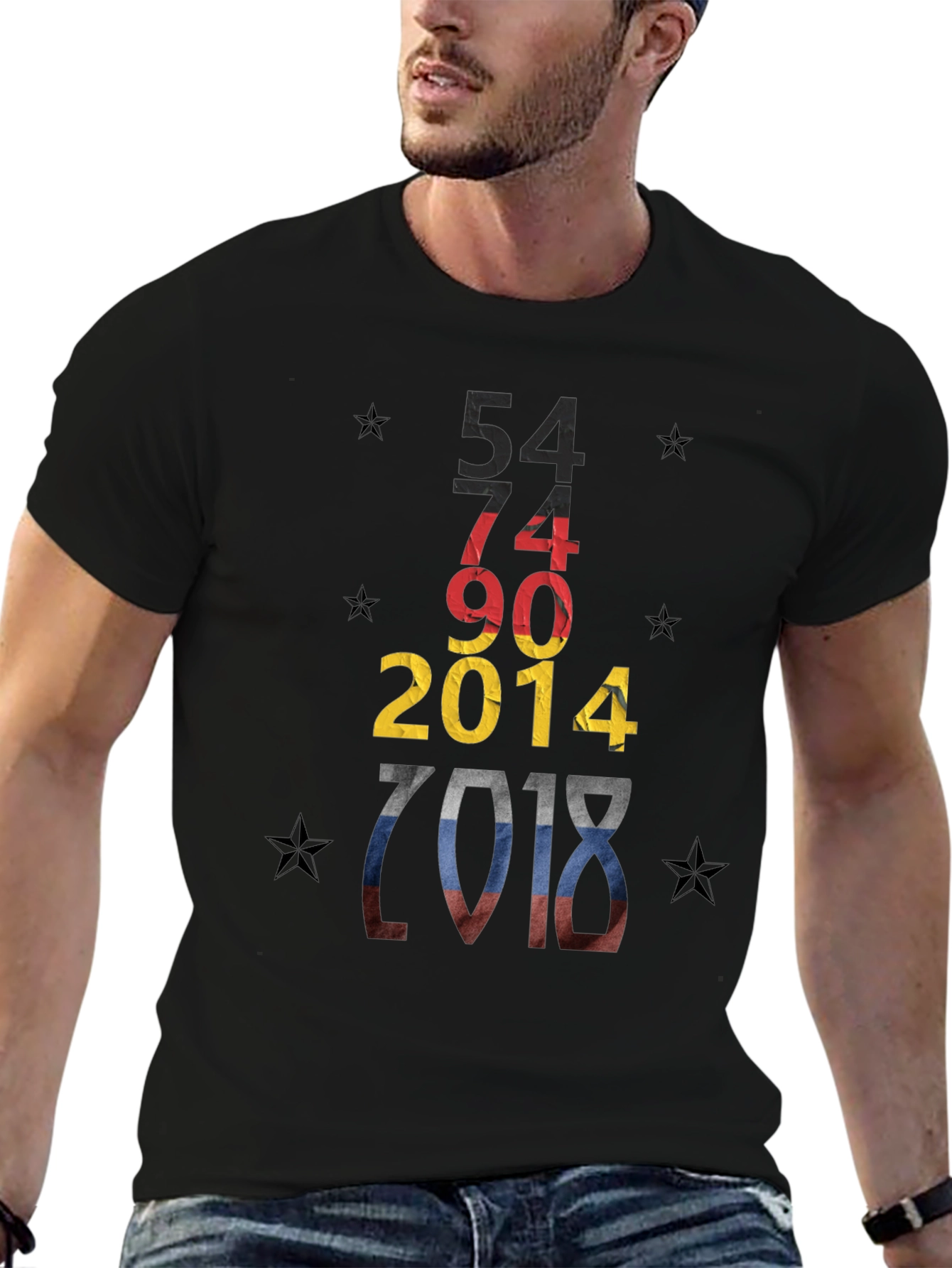Germany Soccer Championship Years Black T-Shirt
