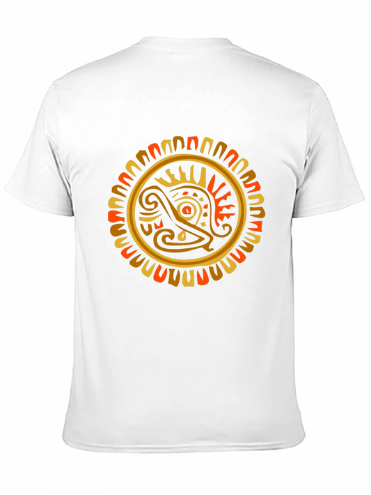 Aztec Sun God Graphic T-Shirt - Black