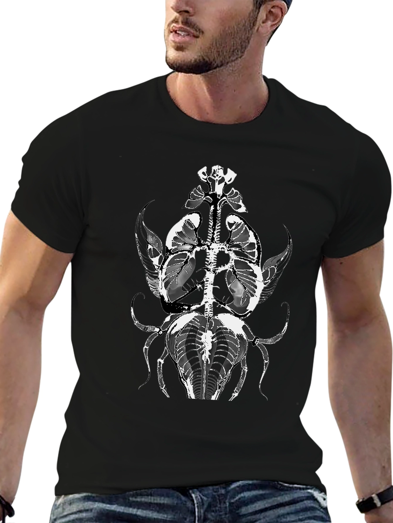 Anatomical Insect Graphic Tee - Black