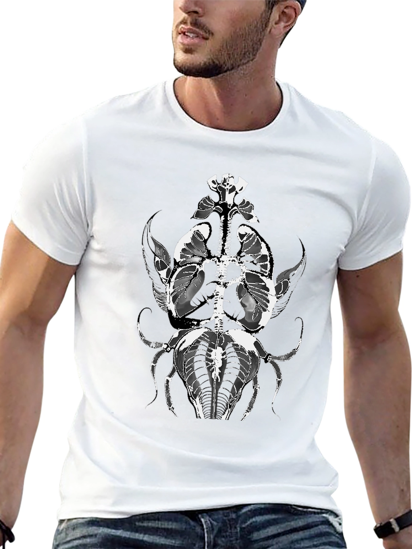 Anatomical Insect Graphic Tee - Black