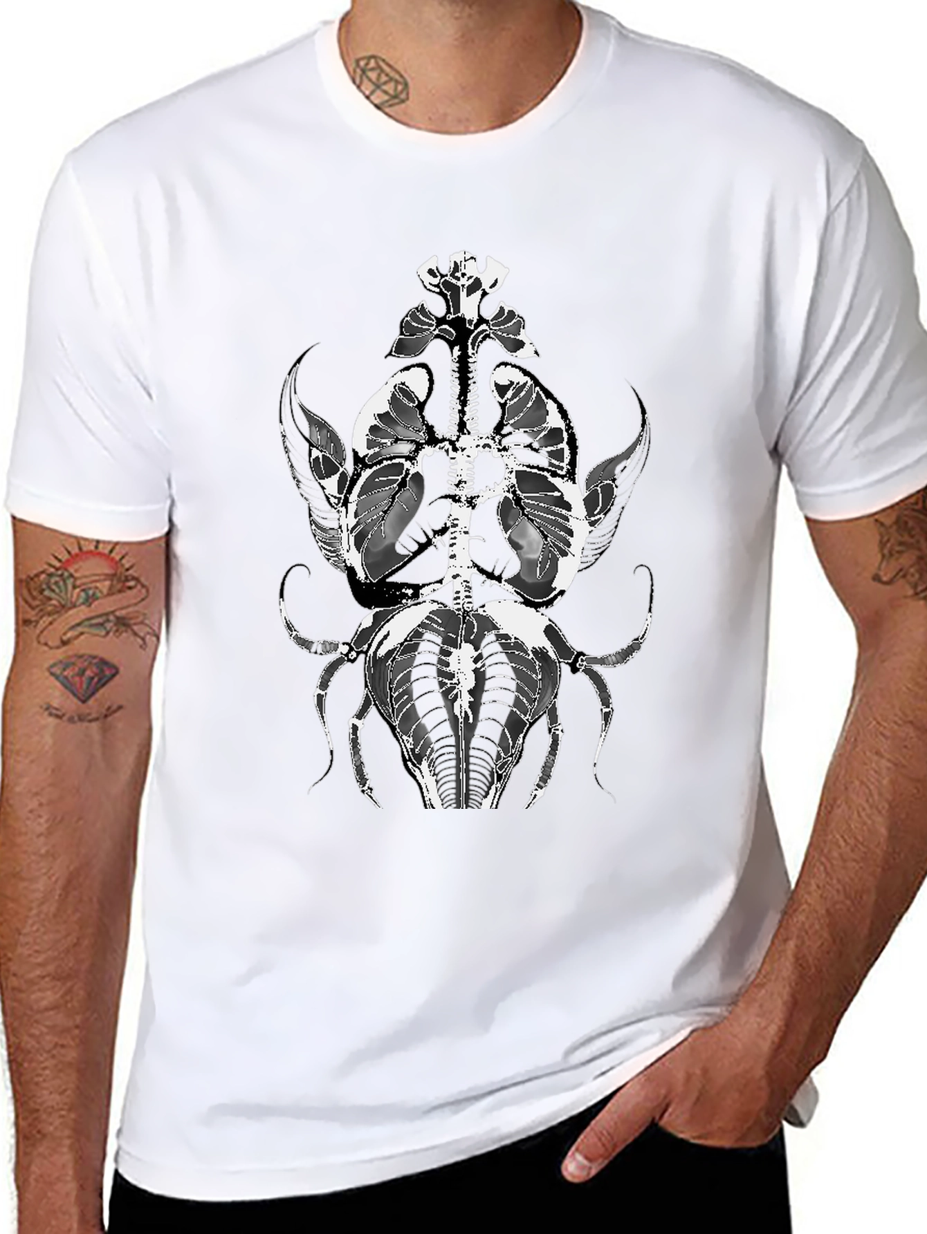 Anatomical Insect Graphic Tee - Black